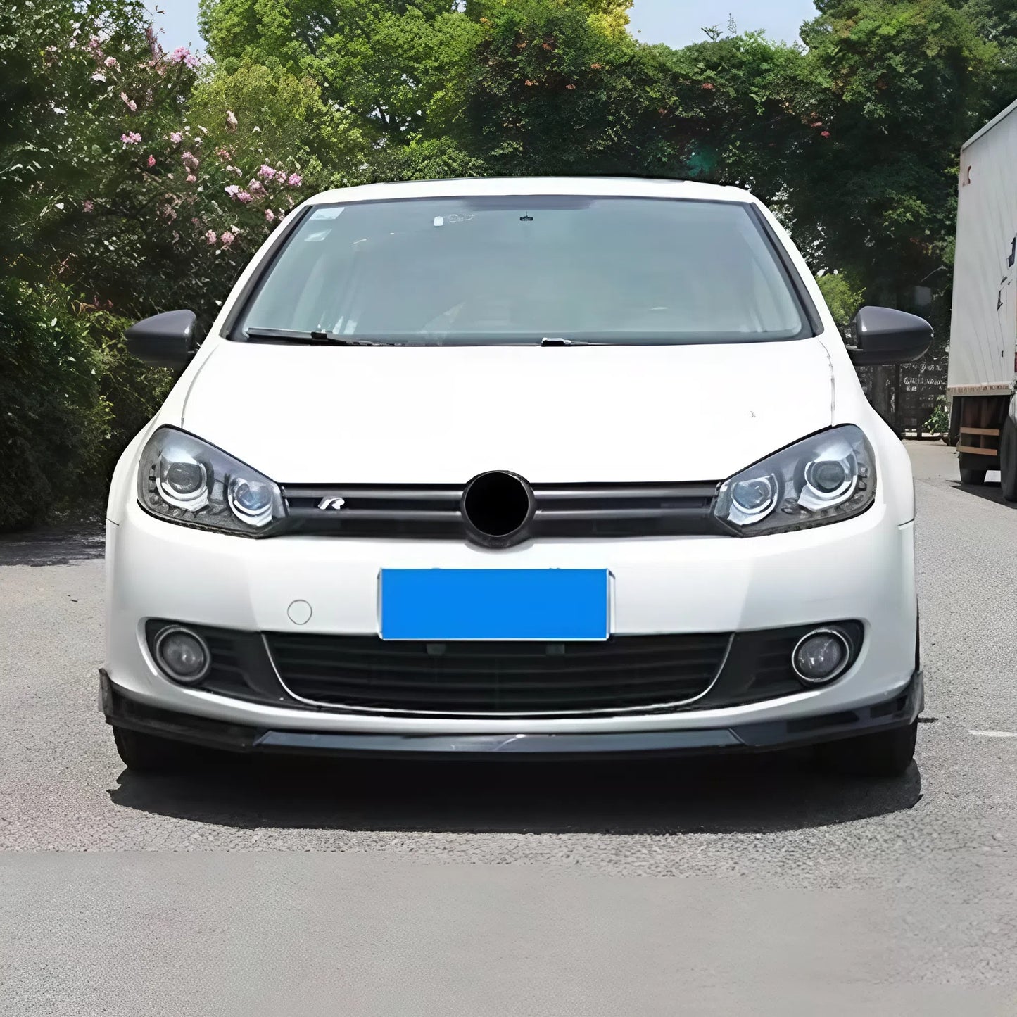 For Volkswagen Golf 6 Three-Section Front Lip Glossy Black ABS Front Bumper Lip Splitter Sport Style Aerodynamic Design Easy Installation