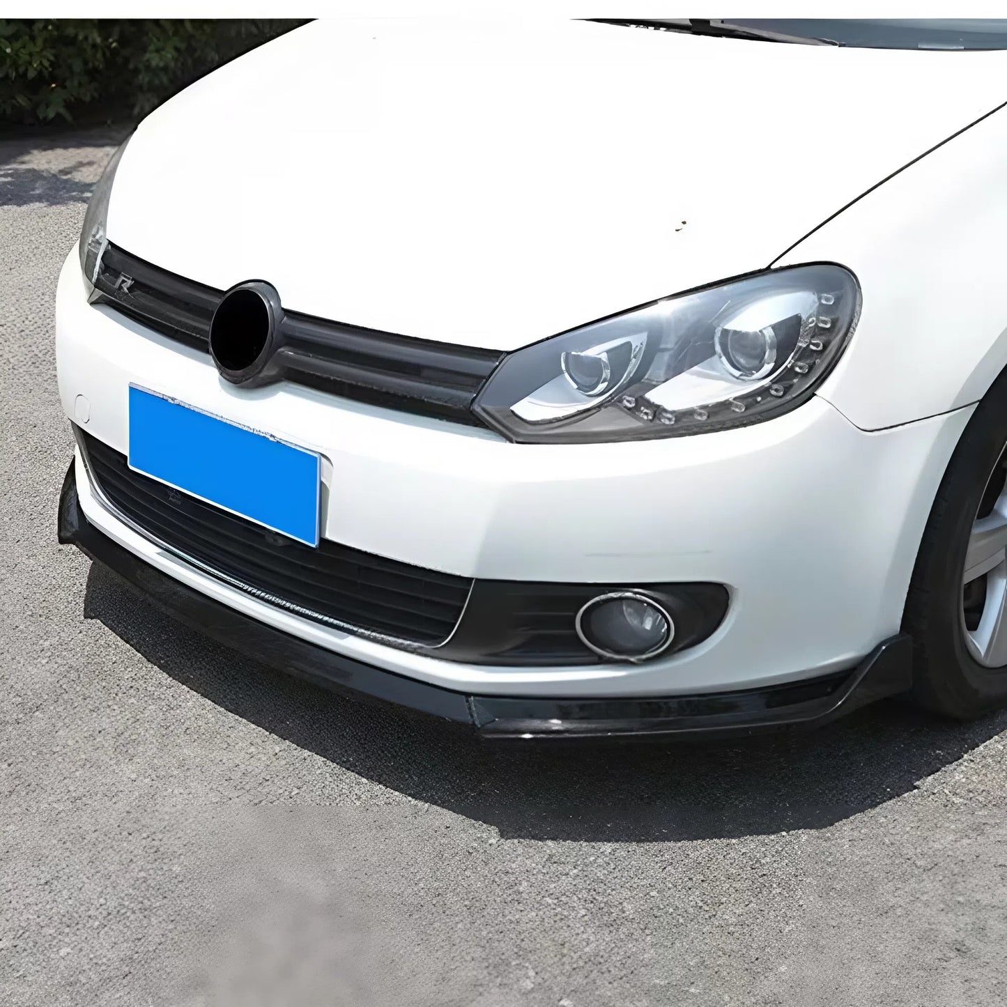 For Volkswagen Golf 6 Three-Section Front Lip Glossy Black ABS Front Bumper Lip Splitter Sport Style Aerodynamic Design Easy Installation