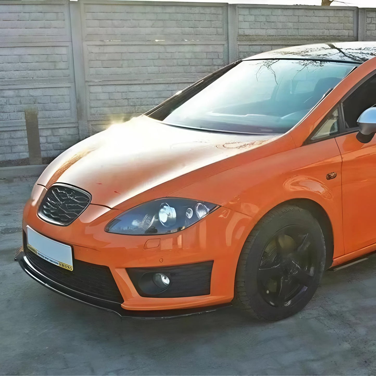 For Seat Leon Cupra MK2 2009-2012 Front Lip 3 Parts Glossy Black ABS Front Bumper Splitter Sport Style Aerodynamic Design Easy Installation