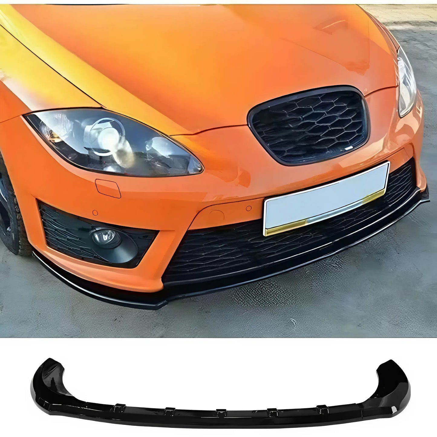 For Seat Leon Cupra MK2 2009-2012 Front Lip 3 Parts Glossy Black ABS Front Bumper Splitter Sport Style Aerodynamic Design Easy Installation