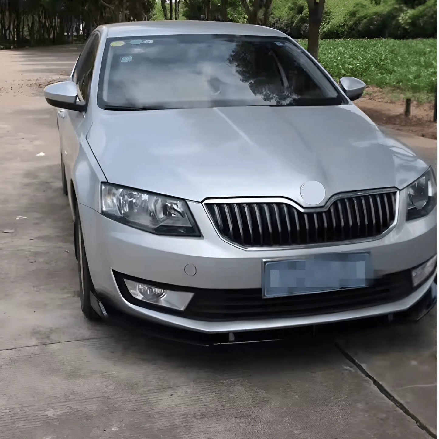 For Skoda Octavia Front Lip 3 Sections 2014-2018 Glossy Black ABS Front Bumper Splitter Sport Style Aerodynamic Design Easy Installation