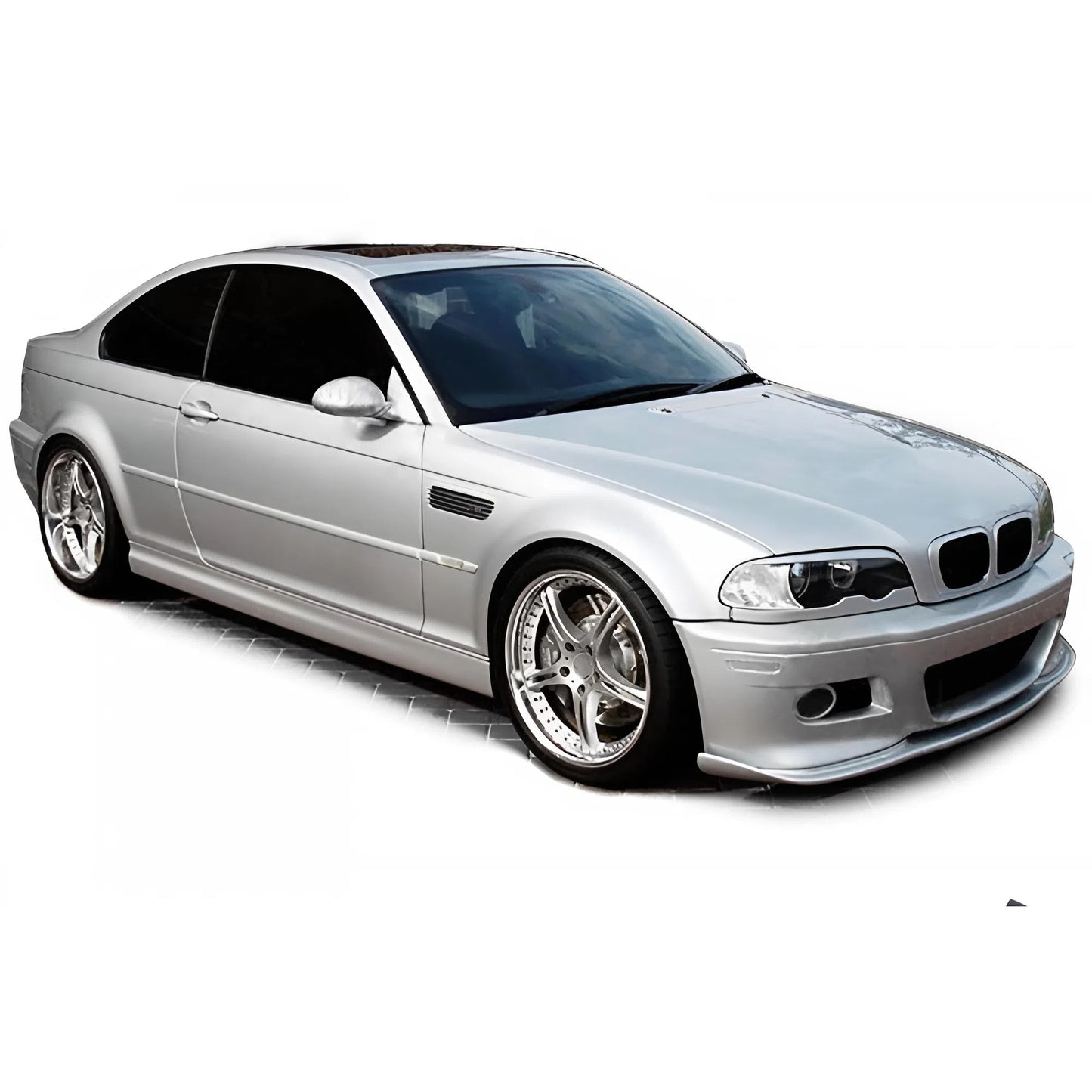 Front Bumper Lip for BMW E46 Hmn 1997-2006 Piano Black Vacuum Plastic AutoVision