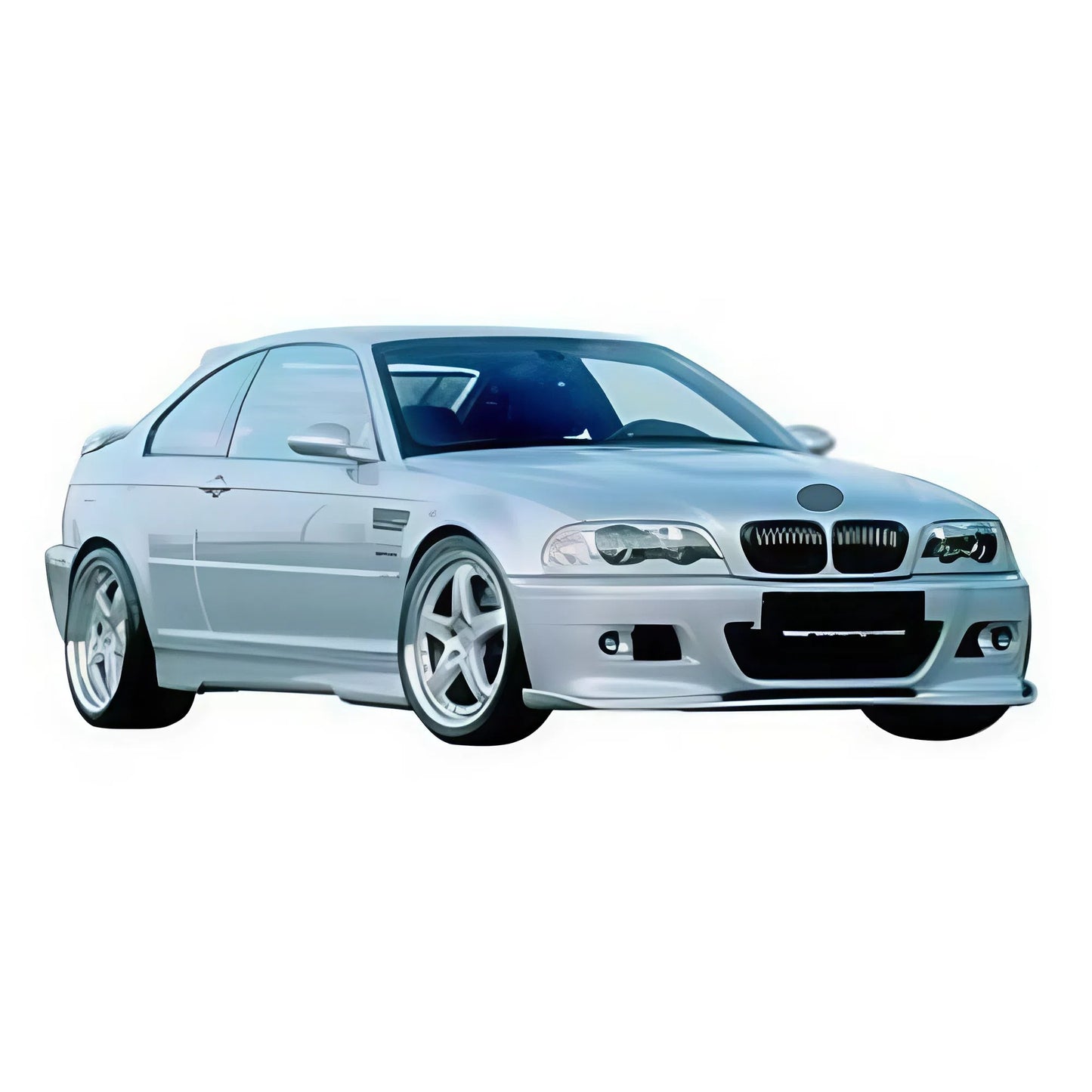 Front Bumper Lip for BMW E46 Hmn 1997-2006 Piano Black Vacuum Plastic AutoVision