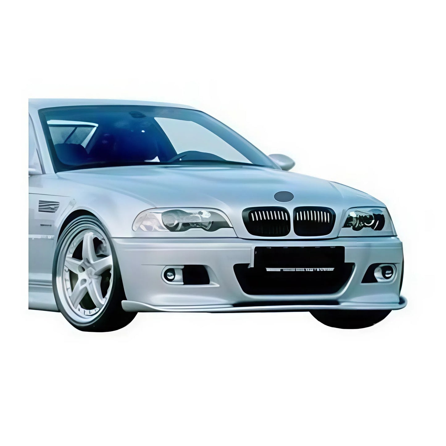 Front Bumper Lip for BMW E46 Hmn 1997-2006 Piano Black Vacuum Plastic AutoVision
