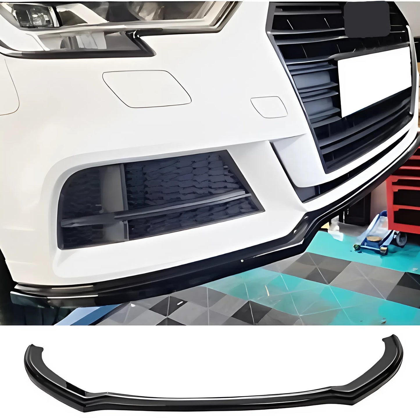 Front Bumper Lip for Audi A3 8V S3 Max 2016–2020 Glossy Black Vacuum Plastic Sporty Tuning Aerodynamics High Quality AutoVision