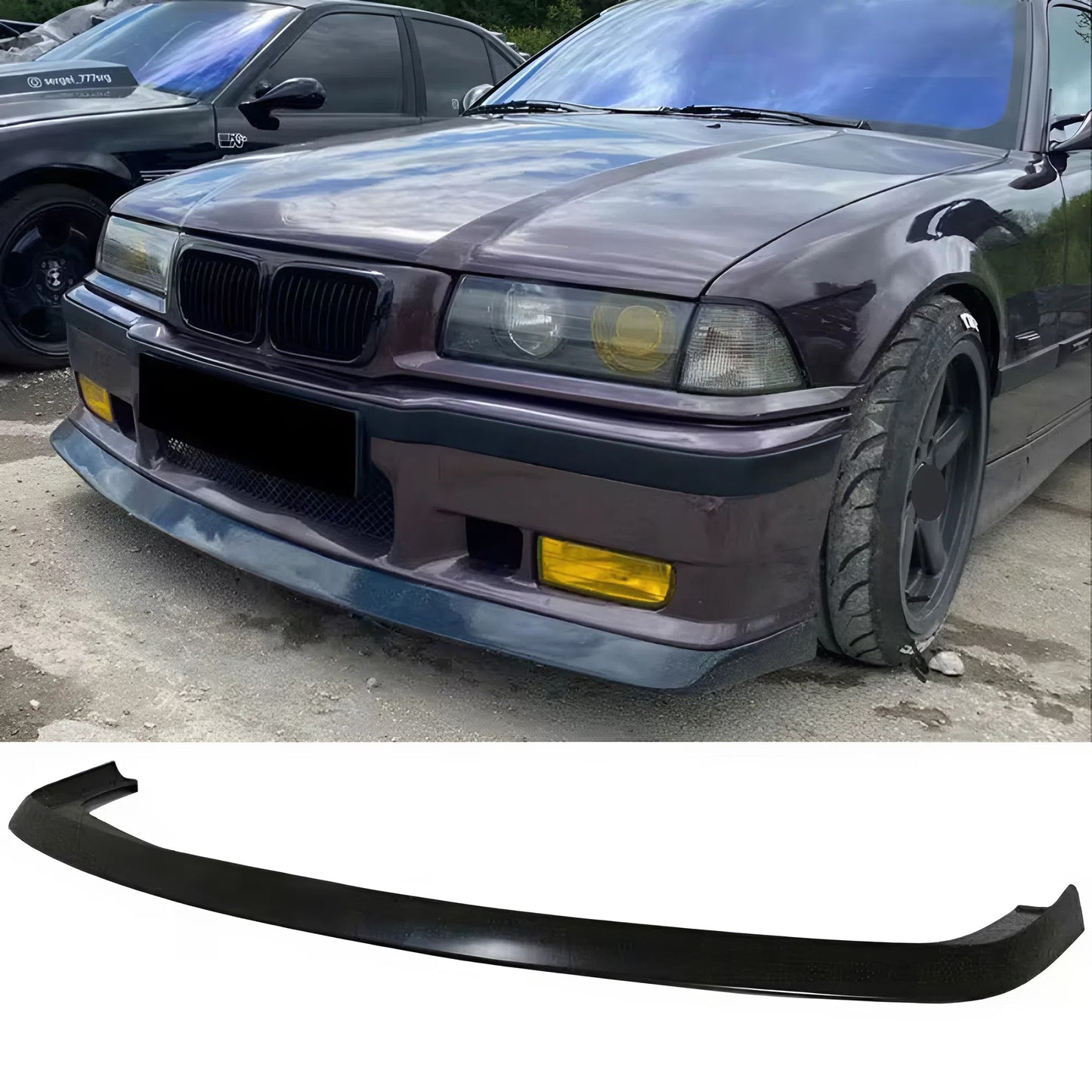Autovision for BMW E36 M3 Front Bumper Lip Piano Black Vacuum 1990-2000