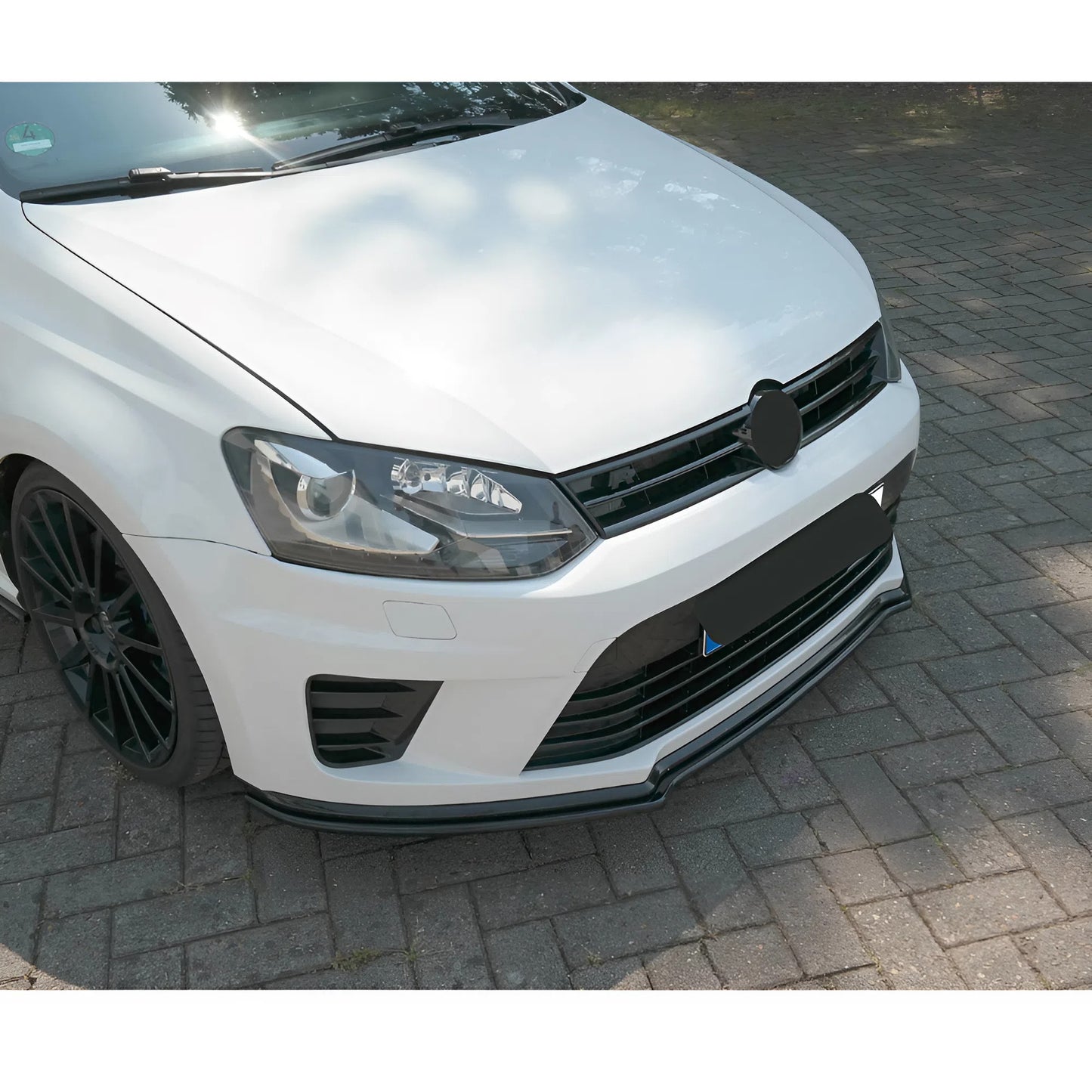 Autovision for Polo MK5 R WRC Front Bumper Lip Piano Black Vacuum