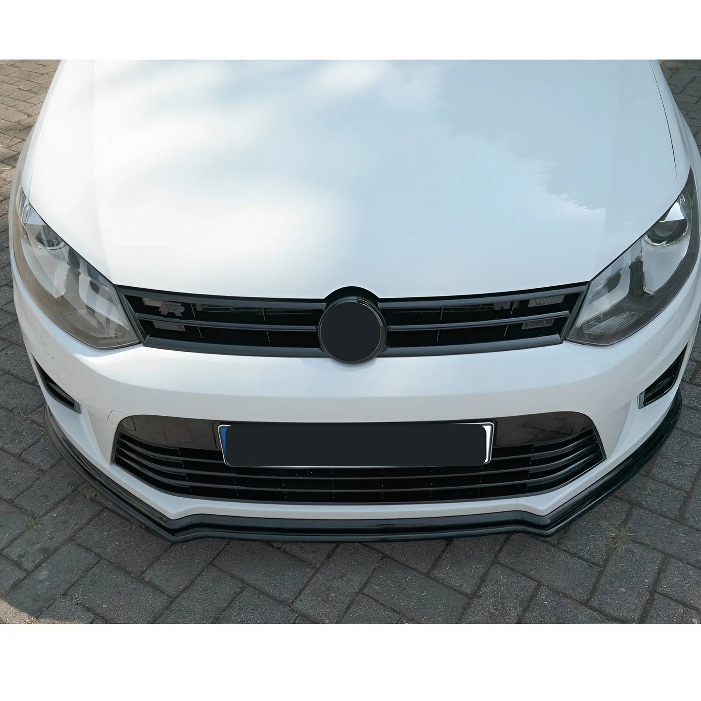 Autovision for Polo MK5 R WRC Front Bumper Lip Piano Black Vacuum