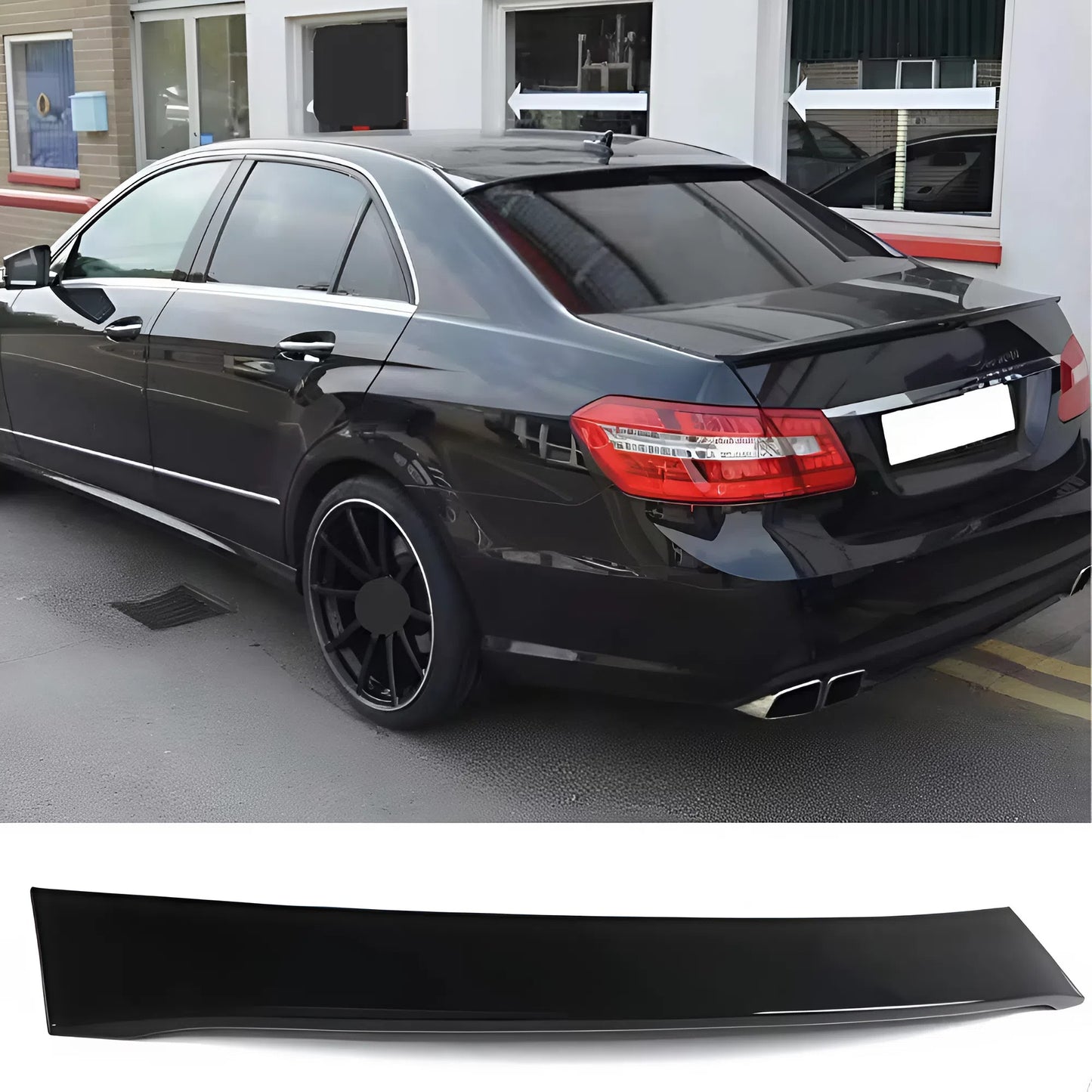 For Mercedes Benz E-Class W212 2009-2016 E200 E250 E300 E350 E400 E500 E63 AMG Sedan Roof Wing Roof Spoiler Glossy Black ABS Plastic