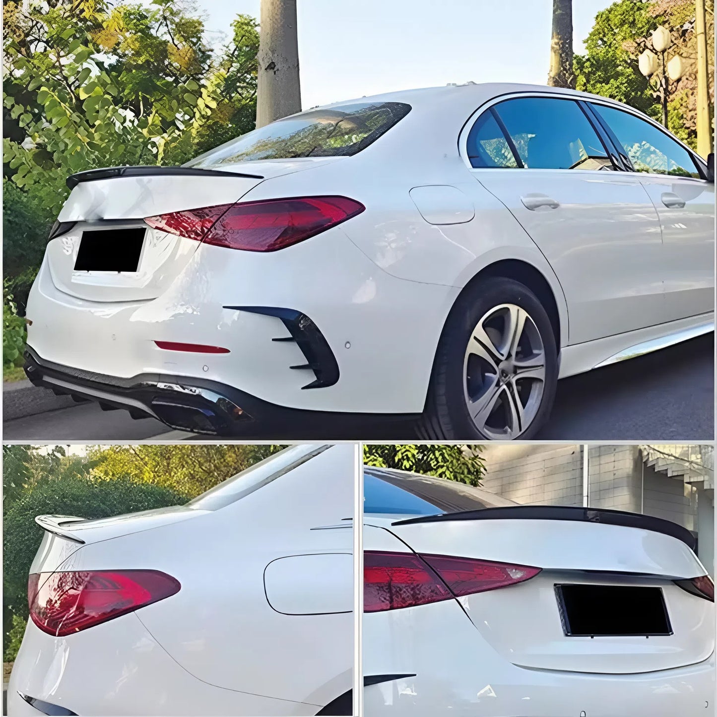 For Mercedes W206 2022+ C43 C63 Rear Spoiler Piano Black ABS Plastic Sport Style Trunk Spoiler Gloss Black Exterior