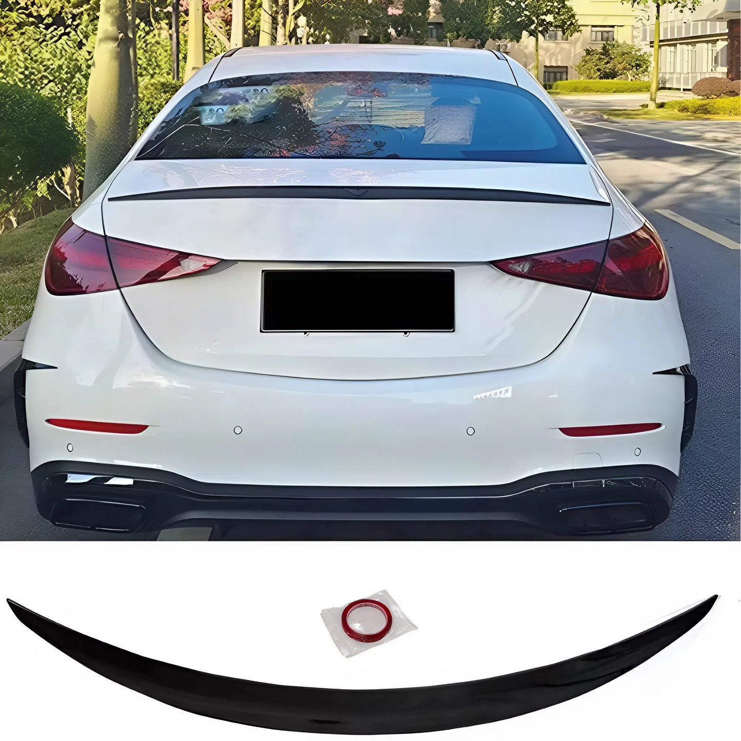 For Mercedes W206 2022+ C43 C63 Rear Spoiler Piano Black ABS Plastic Sport Style Trunk Spoiler Gloss Black Exterior