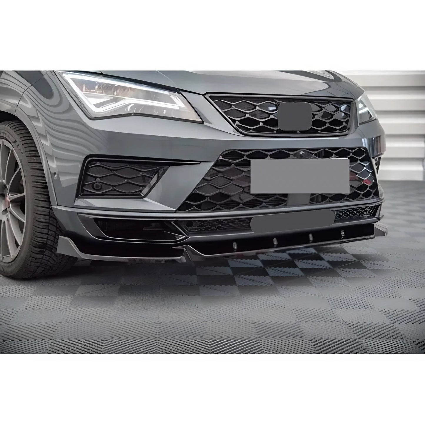 Front Bumper Lip for Cupra Ateca Max V1 2021+ Glossy Black Vacuum Plastic AutoVision