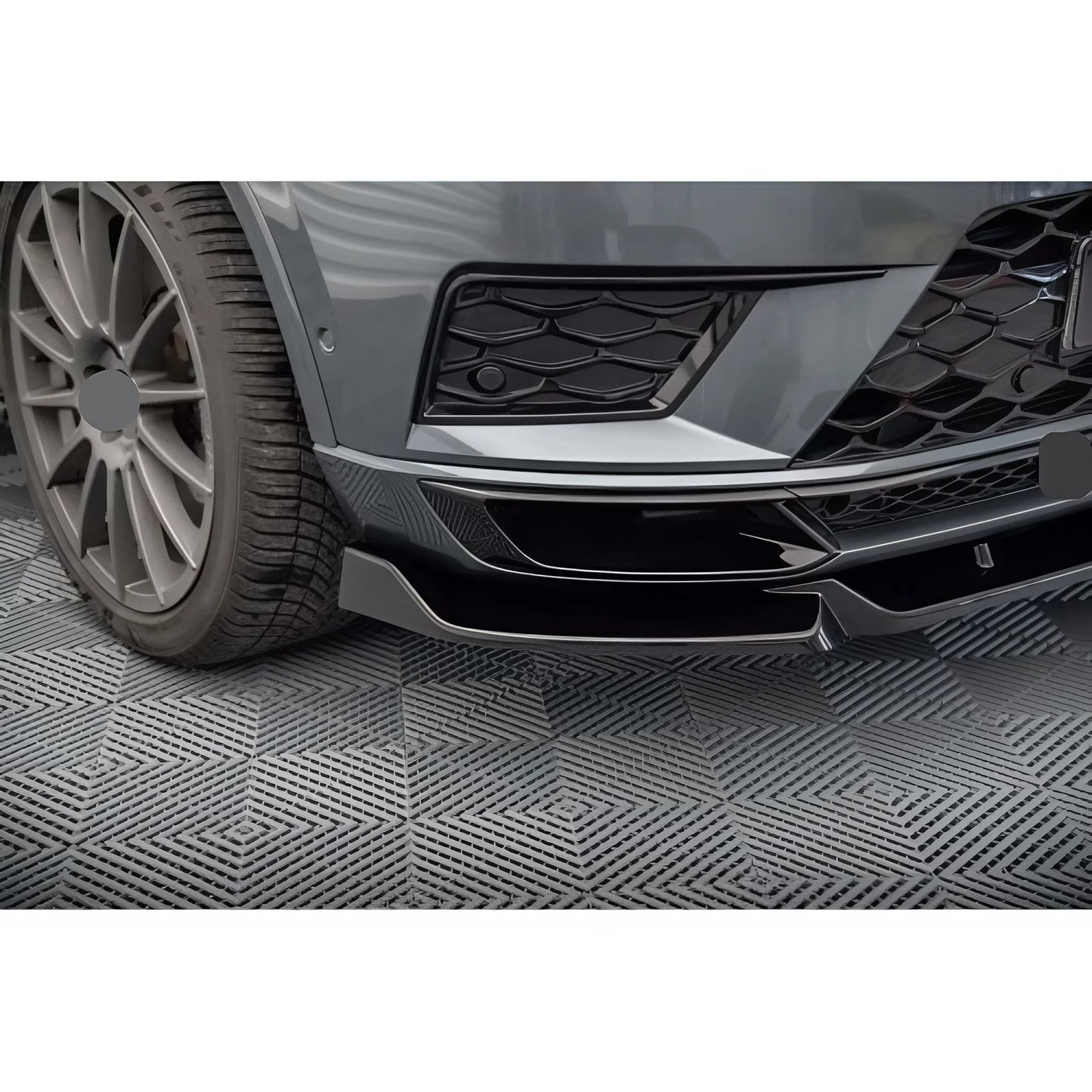 Front Bumper Lip for Cupra Ateca Max V1 2021+ Glossy Black Vacuum Plastic AutoVision