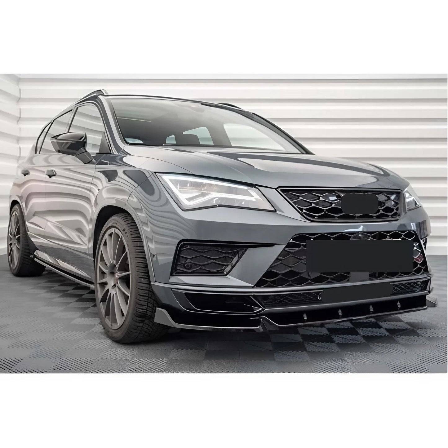 Front Bumper Lip for Cupra Ateca Max V1 2021+ Glossy Black Vacuum Plastic AutoVision