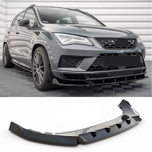 Front Bumper Lip for Cupra Ateca Max V1 2021+ Glossy Black Vacuum Plastic AutoVision