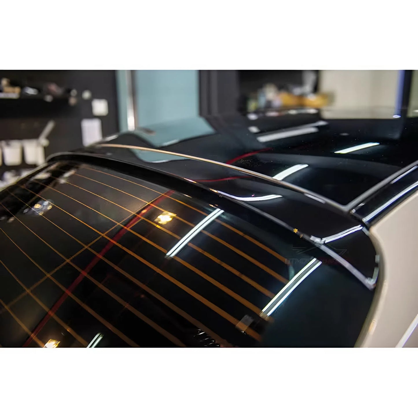For Mercedes W205 AMG 2015-2021 C300 C400 C63 4 Door Sedan Roof Wing Roof Top Rear Spoiler Gloss Piano Black ABS Plastic