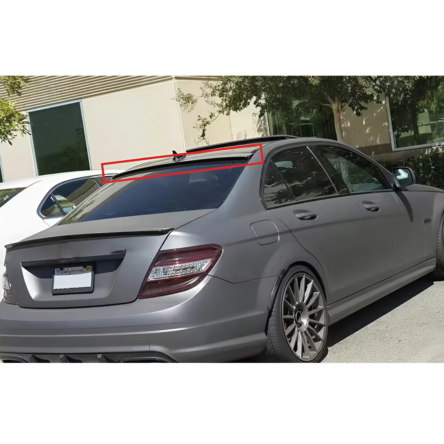 For Mercedes W204 C250 C300 C63 2007-2014 Roof Spoiler AMG Sedan Gloss Piano Black ABS Plastic