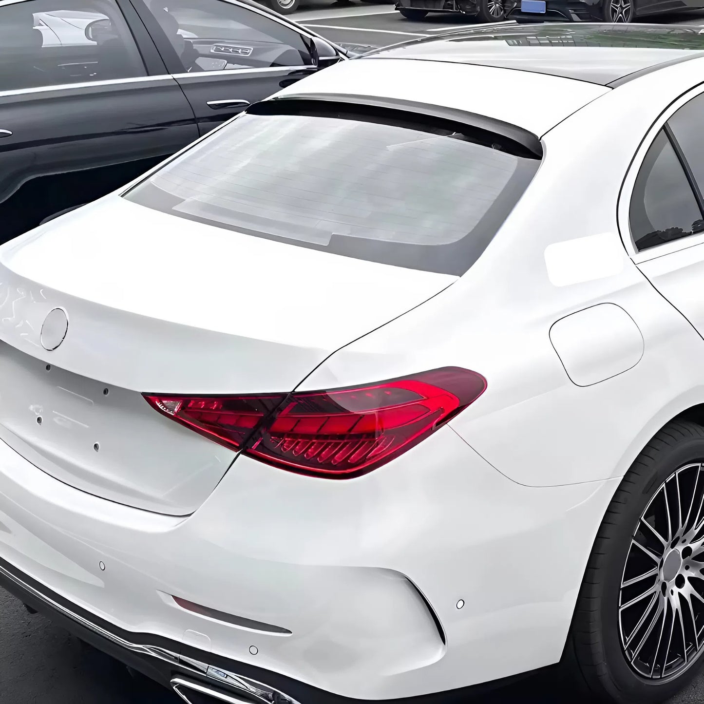 For Mercedes-Benz C-Class W206 2022-2025 Blade Style Roof Spoiler Wing Piano Black ABS Plastic