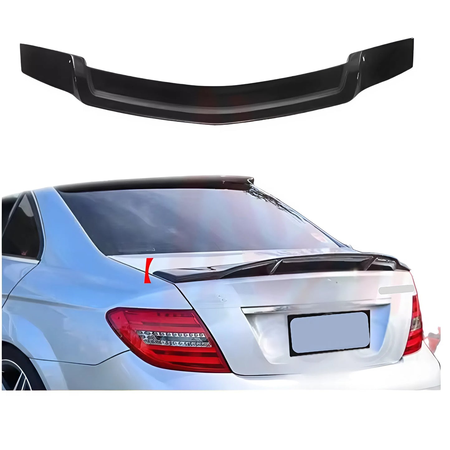 For Mercedes-Benz C-Class W204 2007-2014 R Model Rear Wing Gloss Black Spoiler ABS Plastic Sport Style Trunk Spoiler