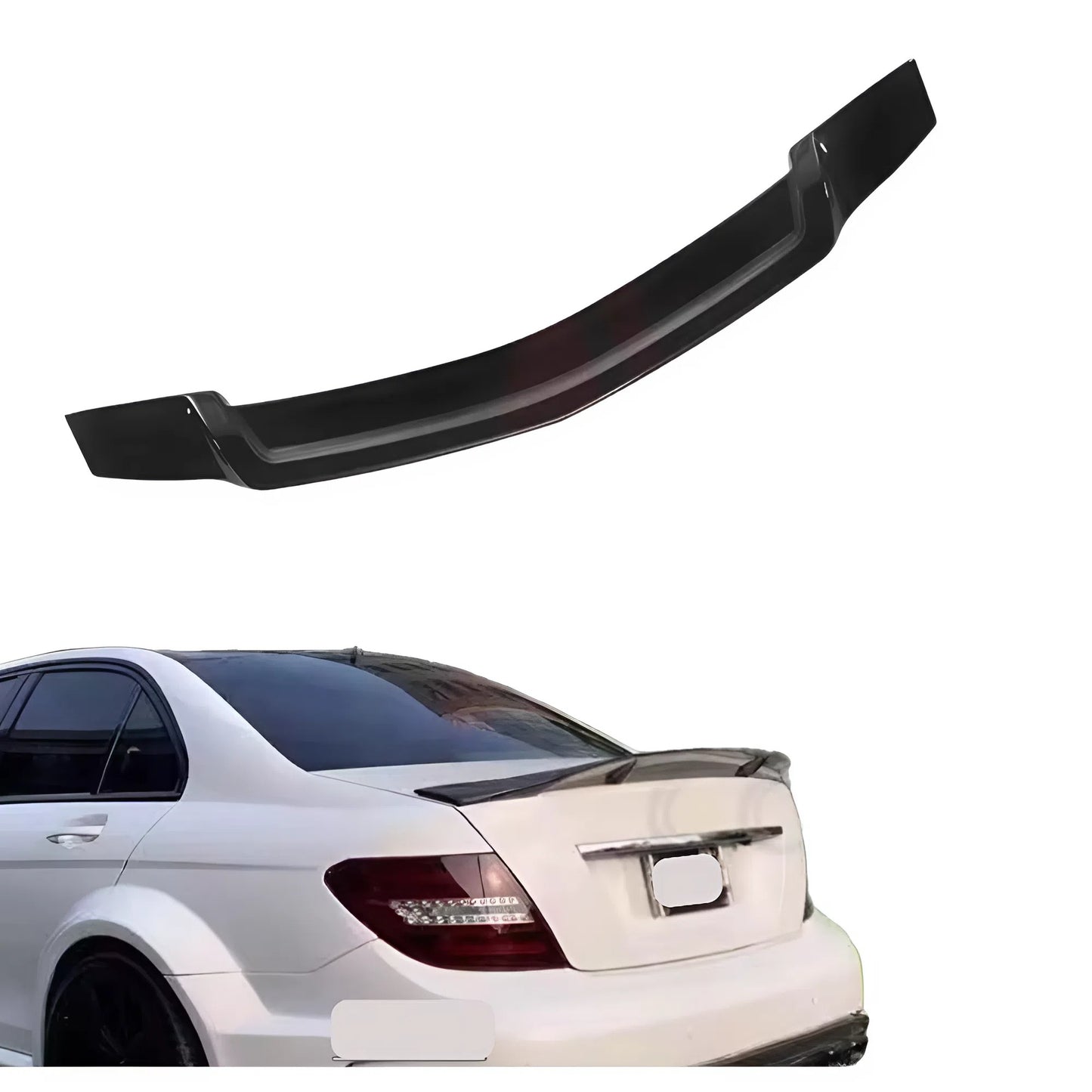 For Mercedes-Benz C-Class W204 2007-2014 R Model Rear Wing Gloss Black Spoiler ABS Plastic Sport Style Trunk Spoiler