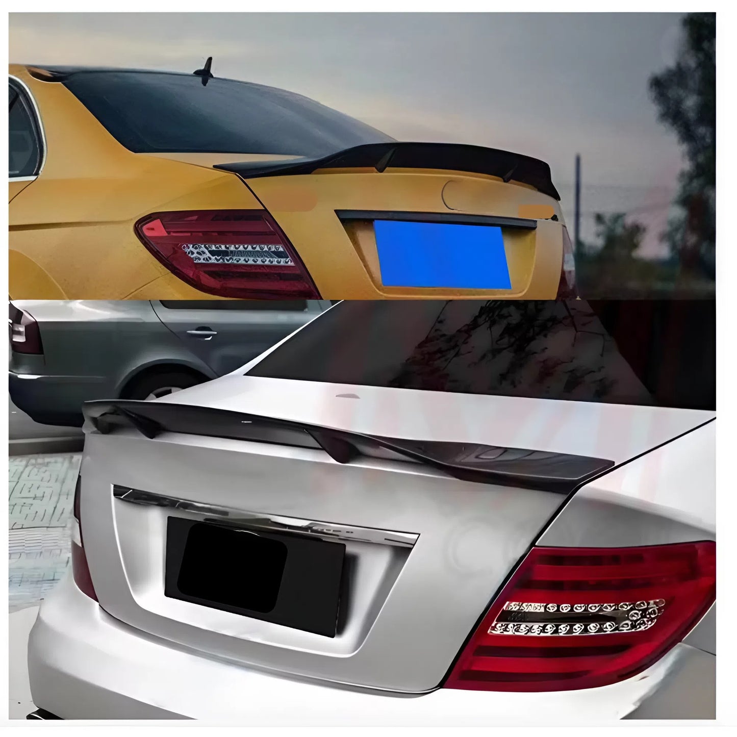 For Mercedes-Benz C-Class W204 2007-2014 R Model Rear Wing Gloss Black Spoiler ABS Plastic Sport Style Trunk Spoiler