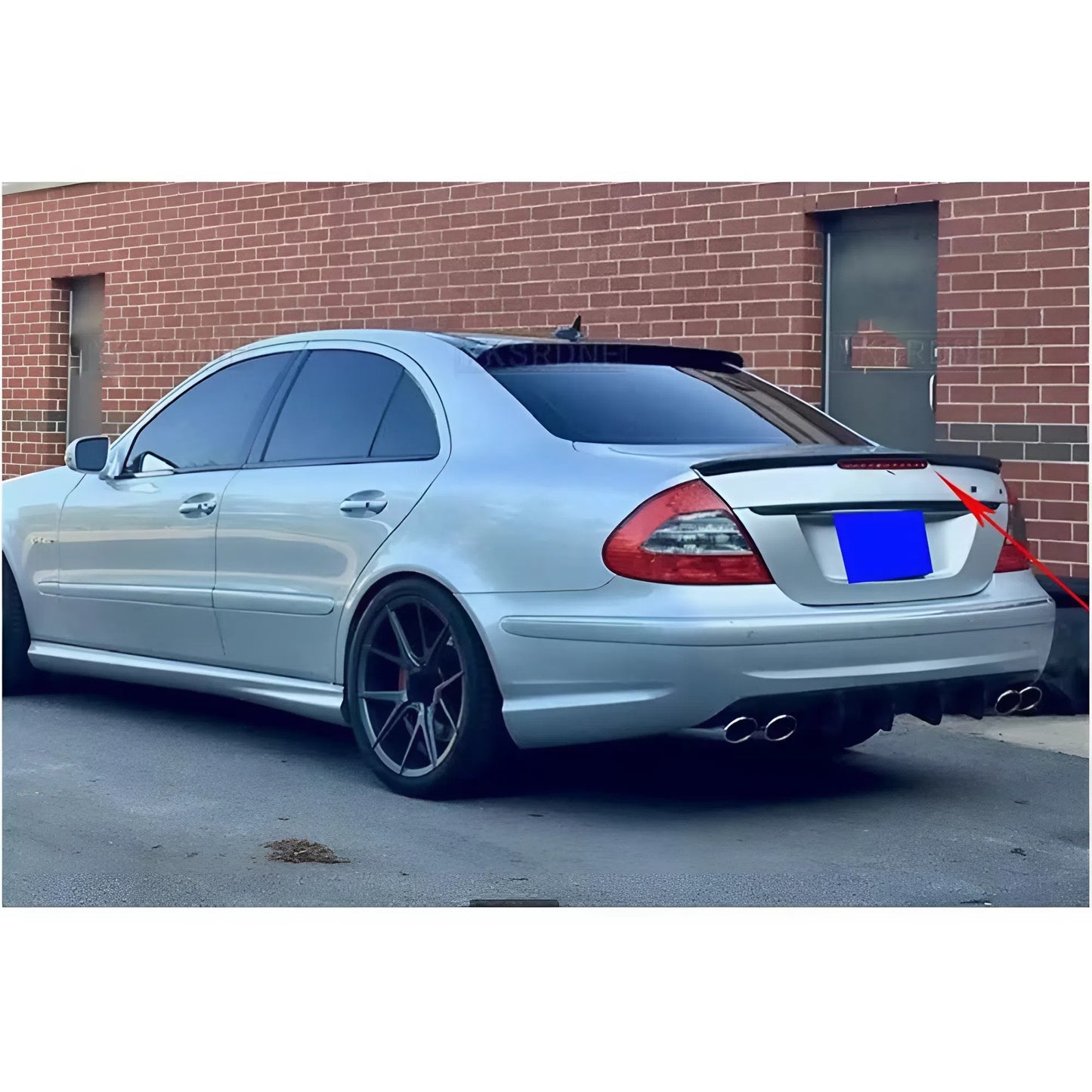 For Mercedes W211 2002-2009 E Class Rear Spoiler Gloss Piano Black ABS Plastic Sport Style