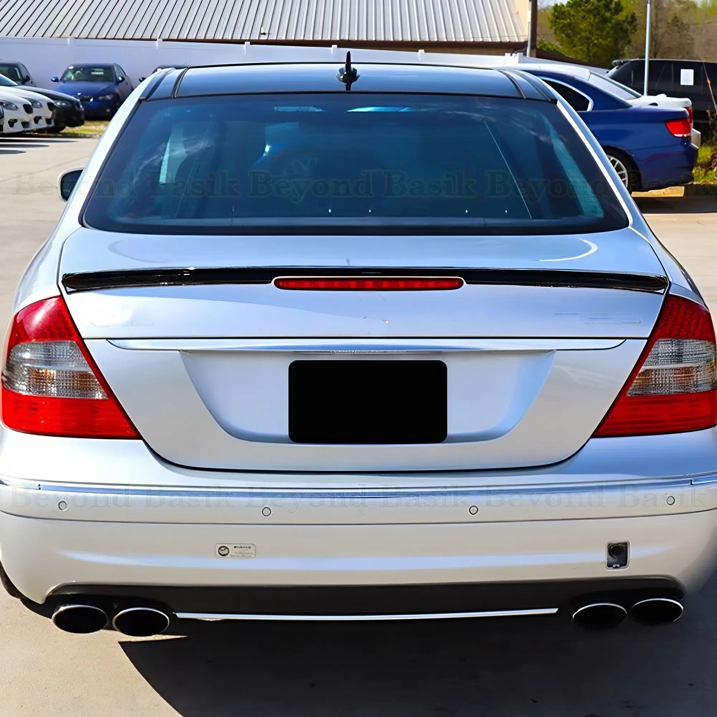 For Mercedes W211 2002-2009 E Class Rear Spoiler Gloss Piano Black ABS Plastic Sport Style
