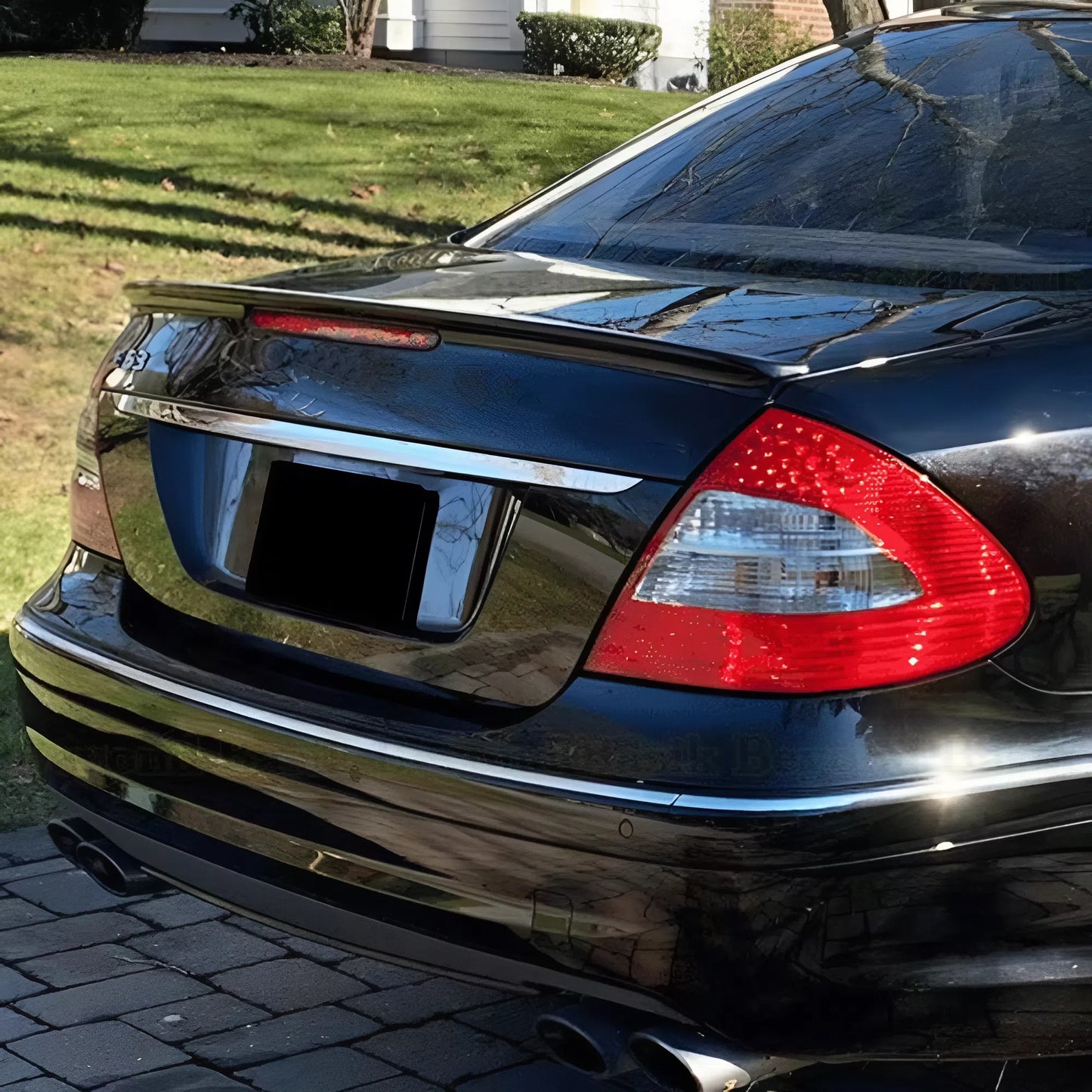 For Mercedes W211 2002-2009 E Class Rear Spoiler Gloss Piano Black ABS Plastic Sport Style