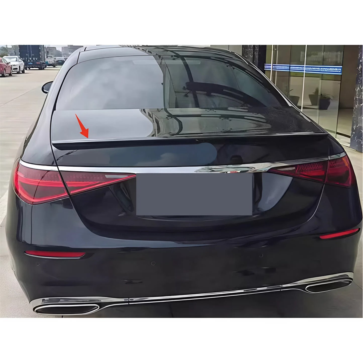 For Mercedes S Class W223 2021-2024 S450L S500 S580 Sedan 4-Door Rear Spoiler Gloss Piano Black Aerodynamic Design Exterior Styling Accessory