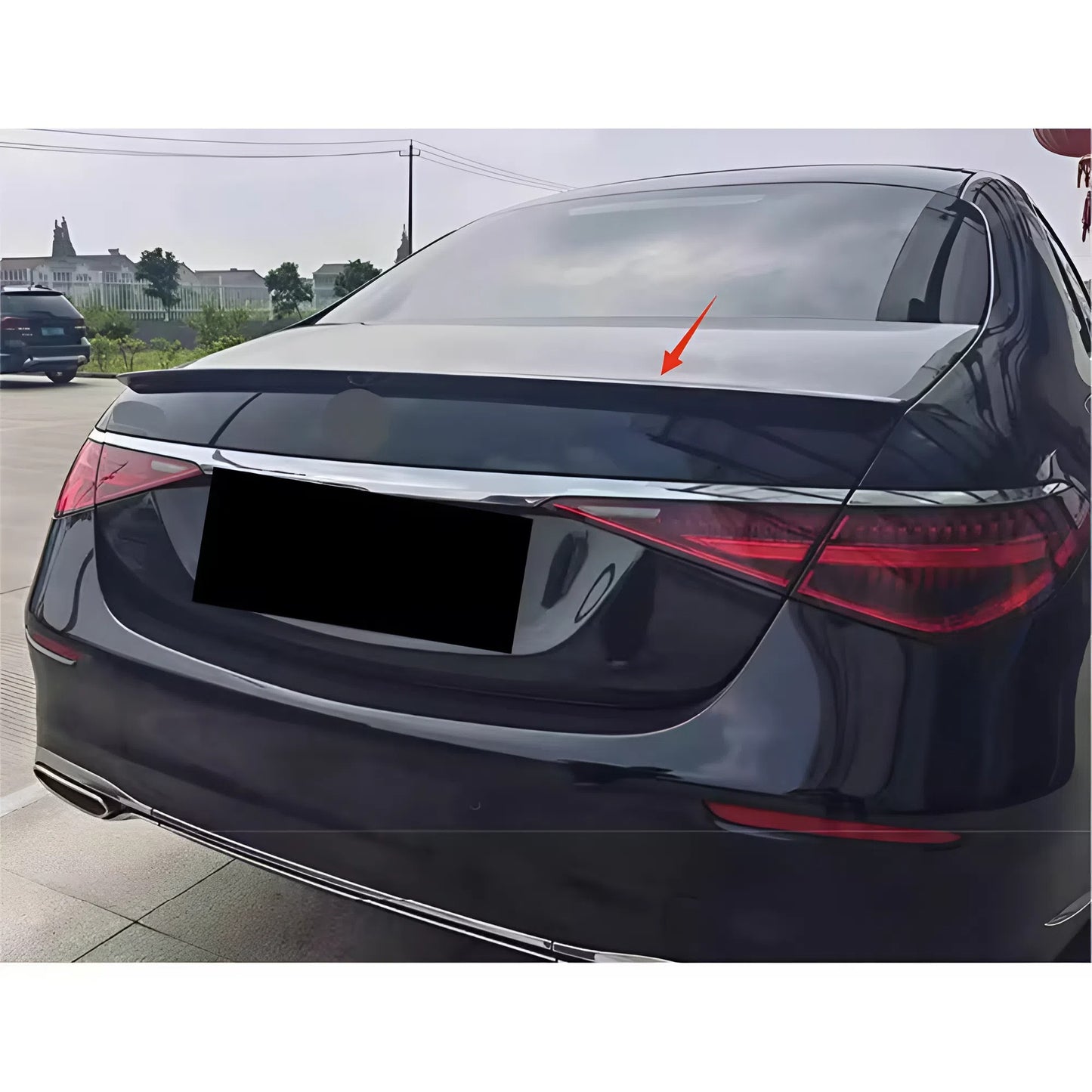 For Mercedes S Class W223 2021-2024 S450L S500 S580 Sedan 4-Door Rear Spoiler Gloss Piano Black Aerodynamic Design Exterior Styling Accessory