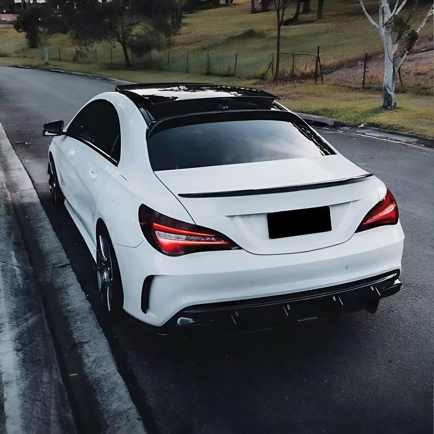 Benz CLA W117 2013-2019 Rear Spoiler Glossy Black ABS Plastic AutoVision