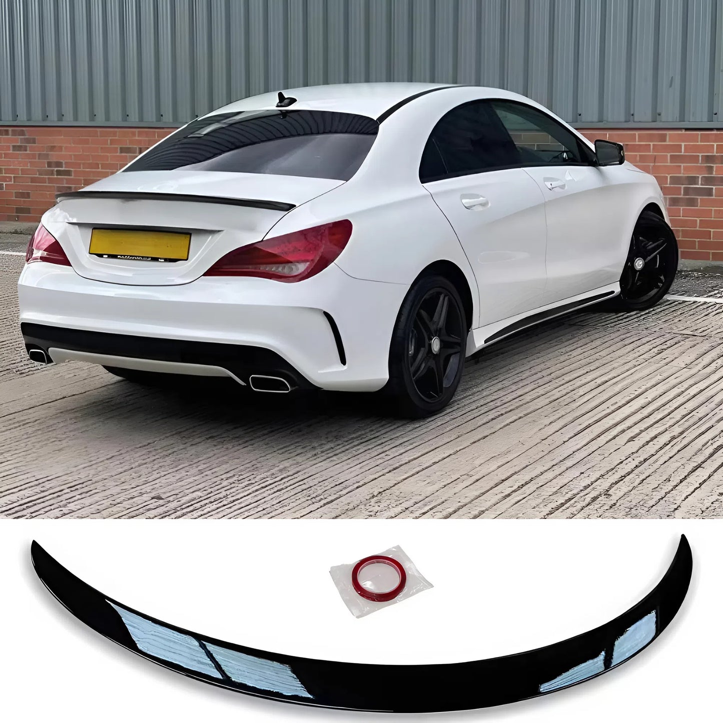 Benz CLA W117 2013-2019 Rear Spoiler Glossy Black ABS Plastic AutoVision