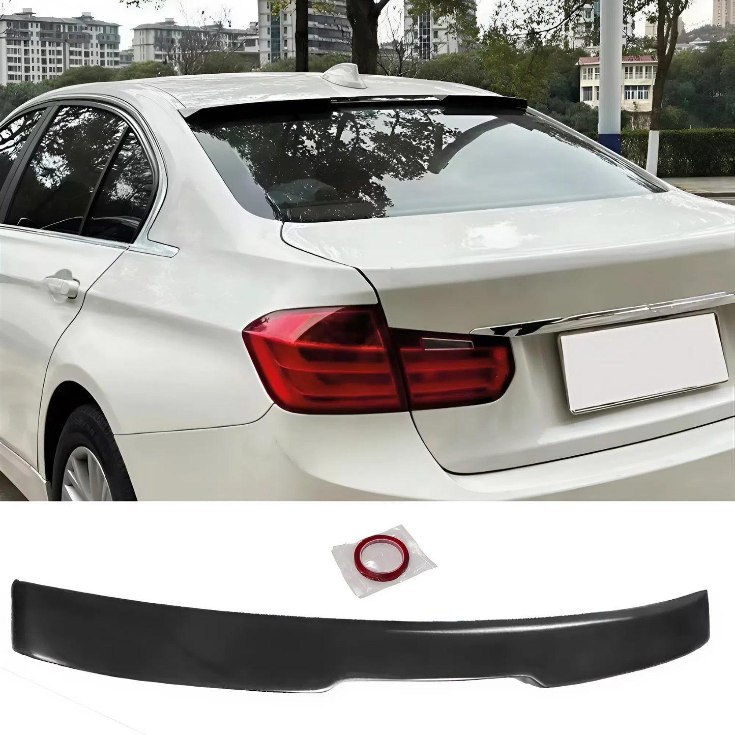 For BMW 3 Series F30 F35 F80 2012-2018 320i 325i 328i 335i 340i M4 Style Roof Wing Spoiler Gloss Piano Black ABS Plastic