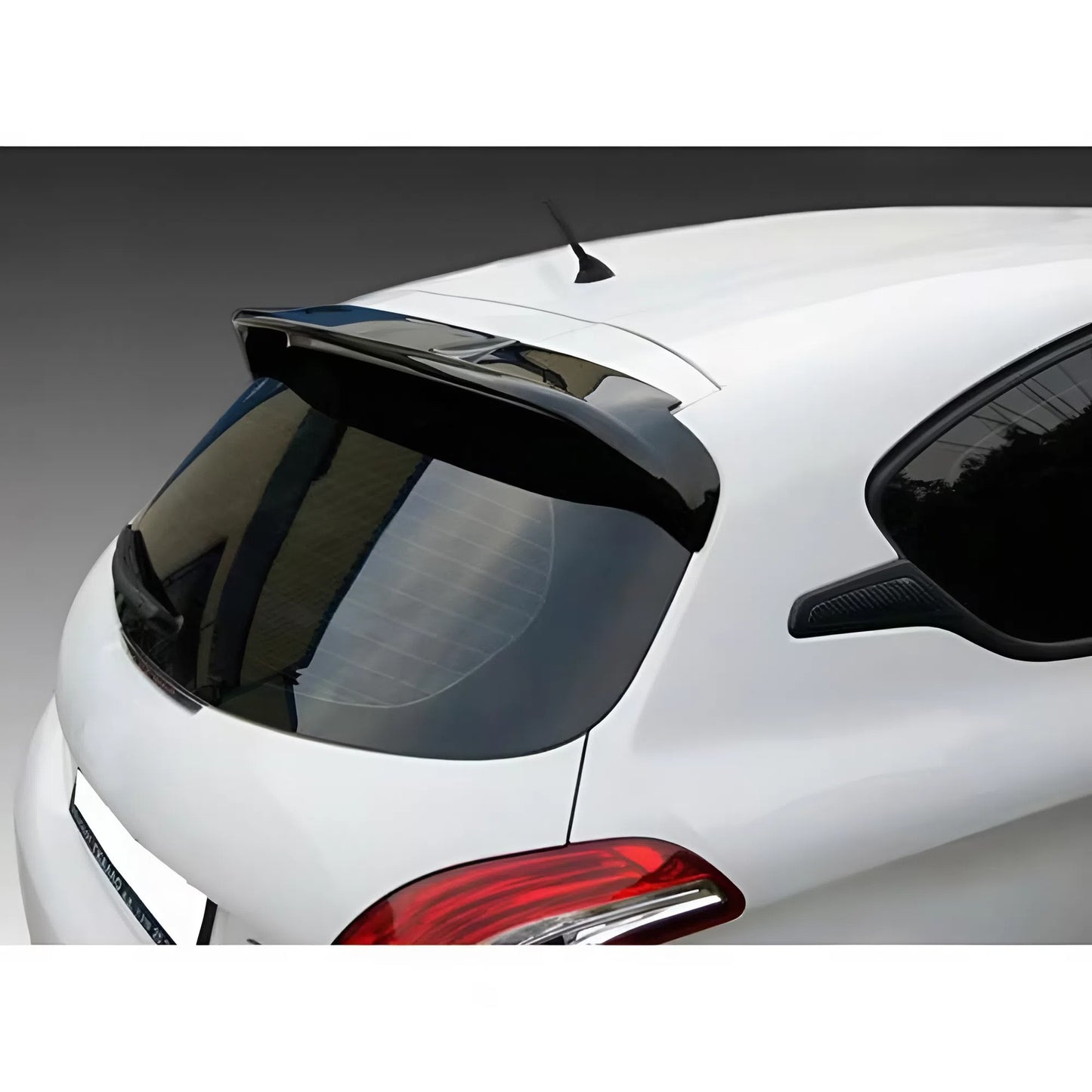 For Peugeot 208 Mk1 2012-2019 Roof Top Rear Spoiler Gloss Piano Black ABS Plastic