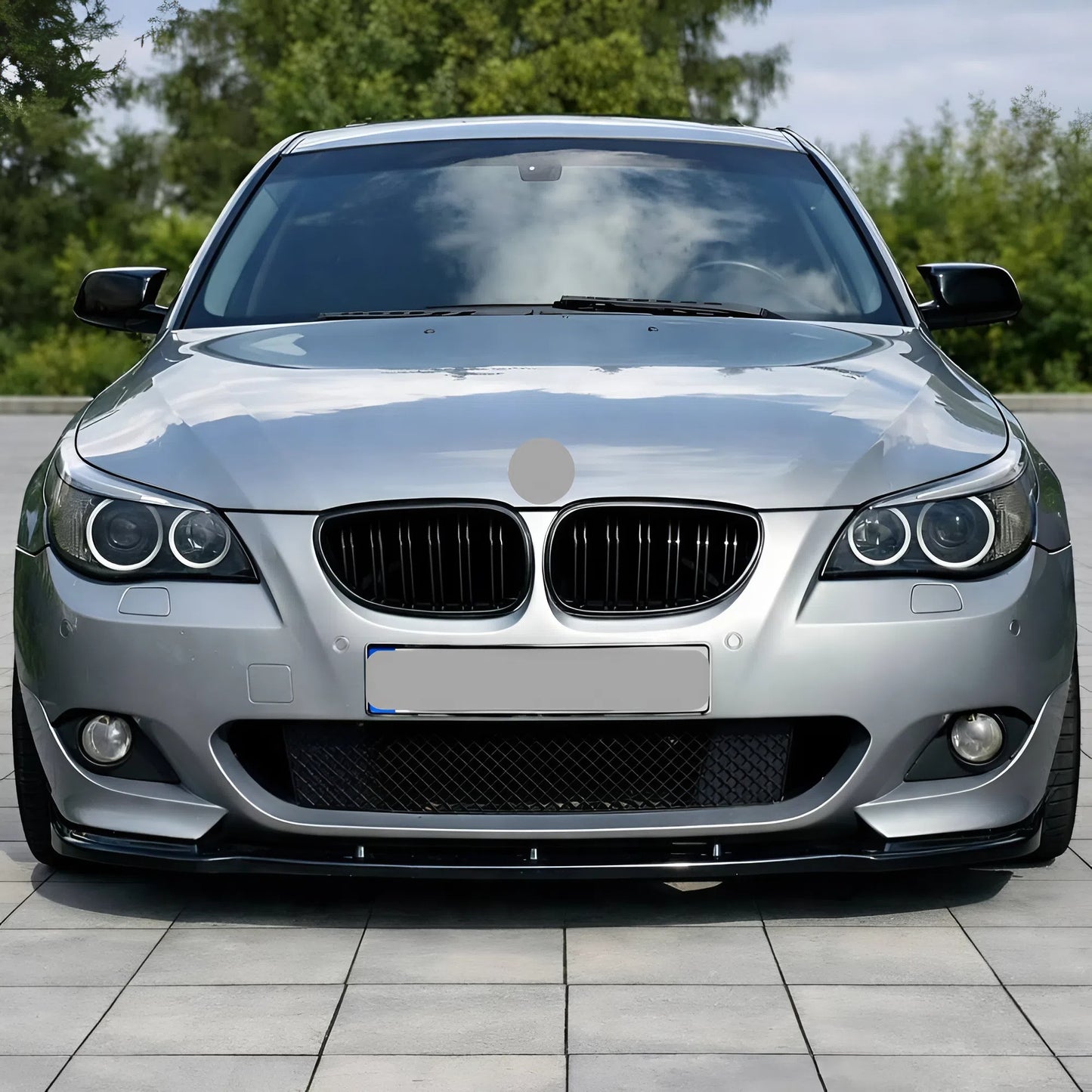 For BMW E60 M Technic Max Front Lip 2003-2010 Glossy Black Vacuum Plastic ABS Front Bumper Splitter 1 Pcs Sport Style Aerodynamic Design Easy Installation