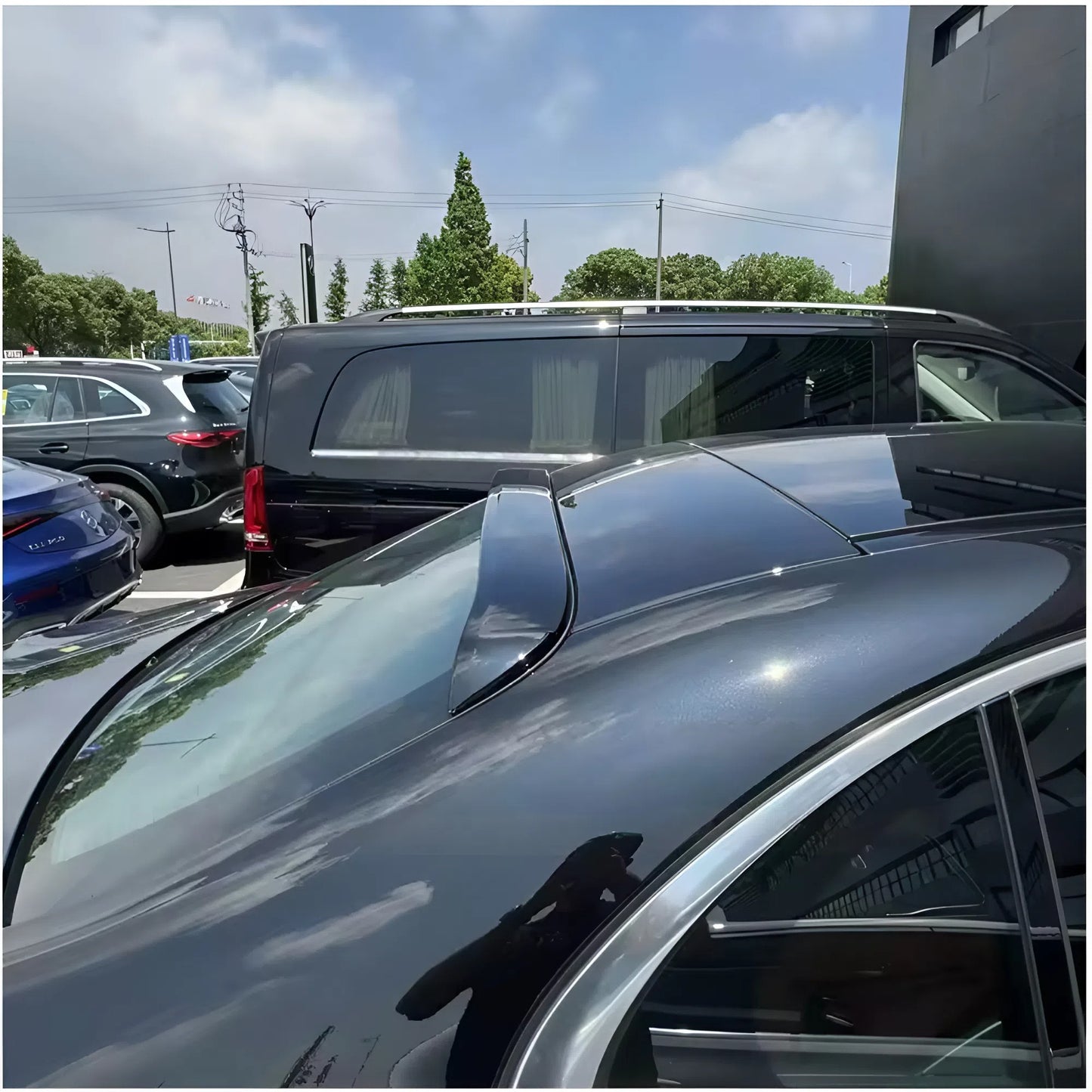 For Benz W223 S Class S350 S400 S450 S500 S480 S680 2021 - 2024 Glossy Black Car Roof Spoiler Wing ABS Plastic