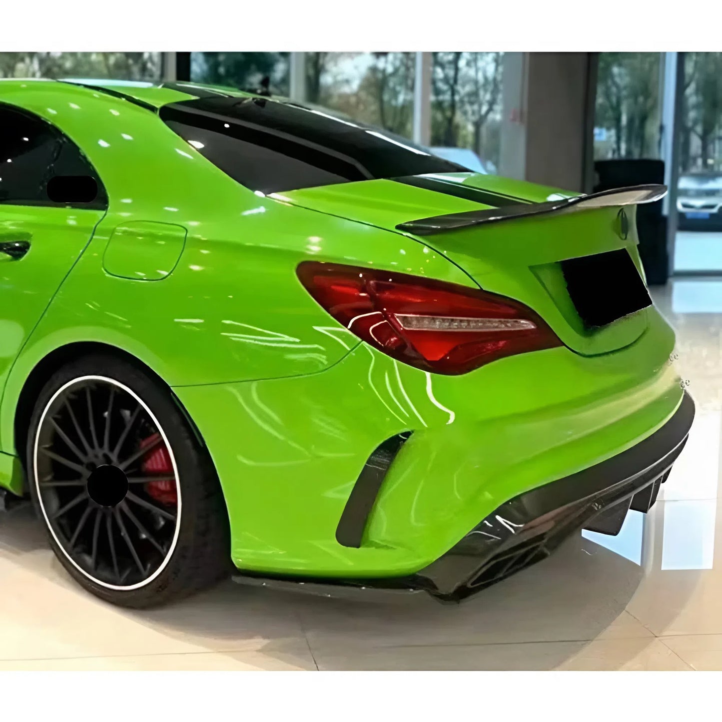 For BenZ CLA W117 PSM Style Rear Spoiler 2013-2019 Piano Glossy Black ABS Plastic