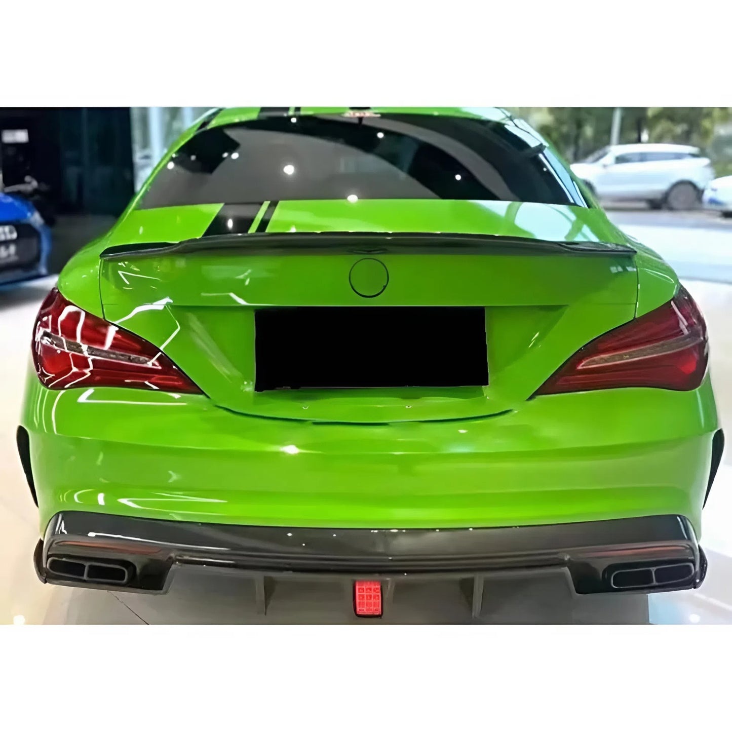 For BenZ CLA W117 PSM Style Rear Spoiler 2013-2019 Piano Glossy Black ABS Plastic