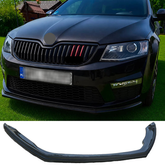 For Skoda Octavia III RS 2013-2016 Front Bumper Lip 1 pcs Durable Lightweight Exterior Upgrade Easy Installation