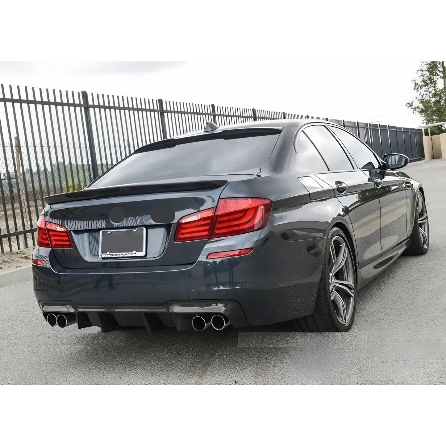For BMW 5 Series F10 M4 Style Roof Spoiler 2010-2016 Piano Glossy Black ABS Plastic