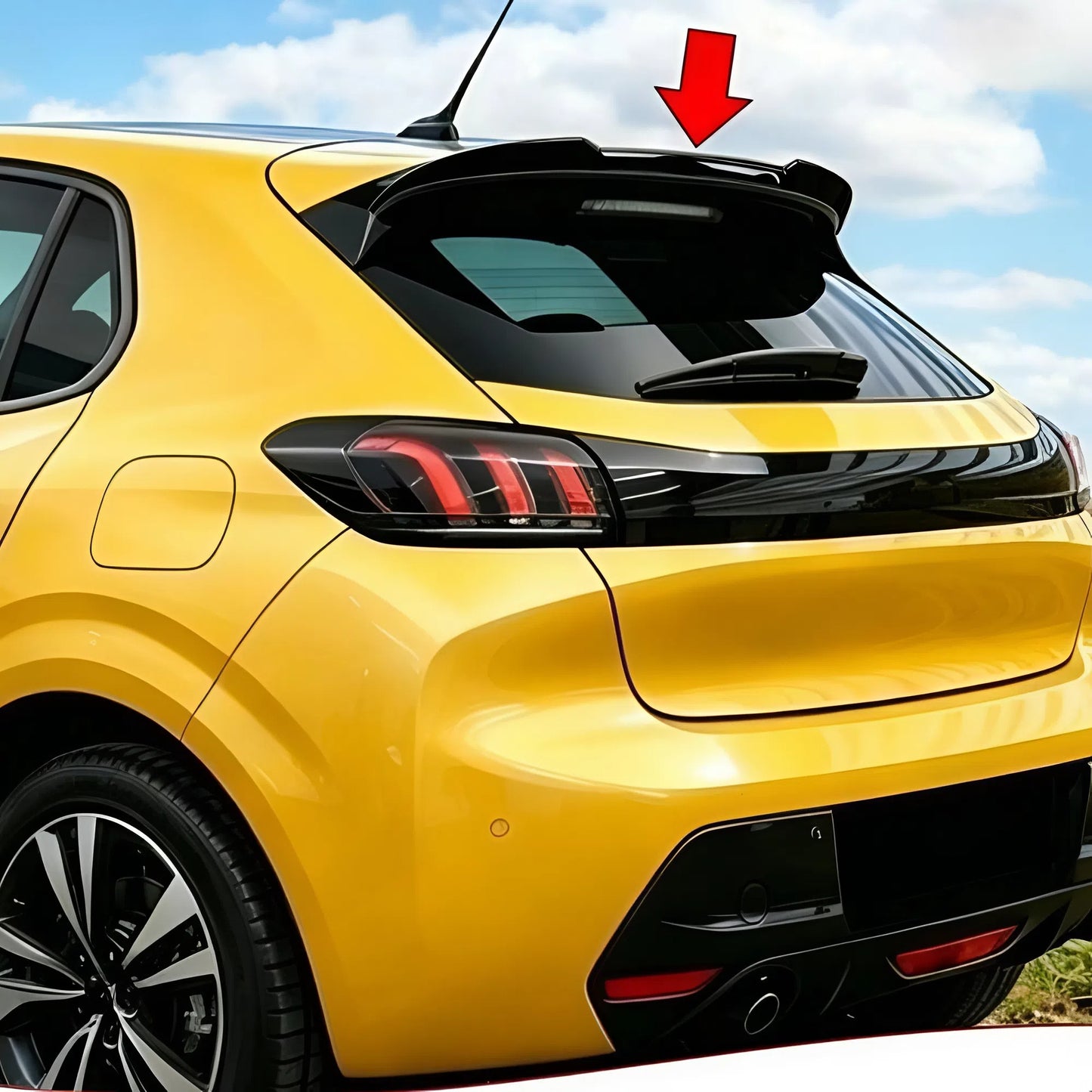 For Peugeot 208 MK2 Rear Spoiler 2019-2023 Piano Glossy Black ABS Plastic Sport Style Trunk Spoiler Lightweight Durable Exterior Upgrade Easy Installation