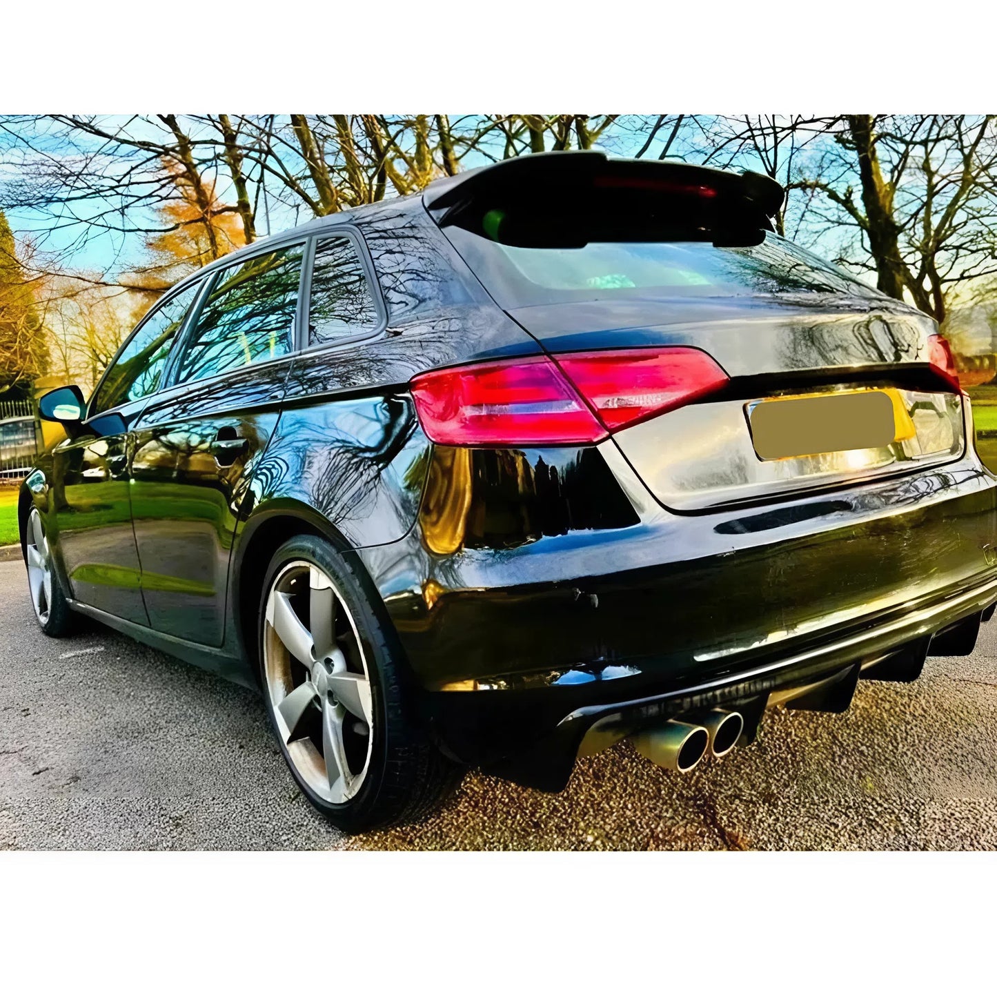 For AUDI A3(8V) 5-Door Hatchback Car Rear Spoiler 2014-2020 Piano Glossy Black ABS Plastic