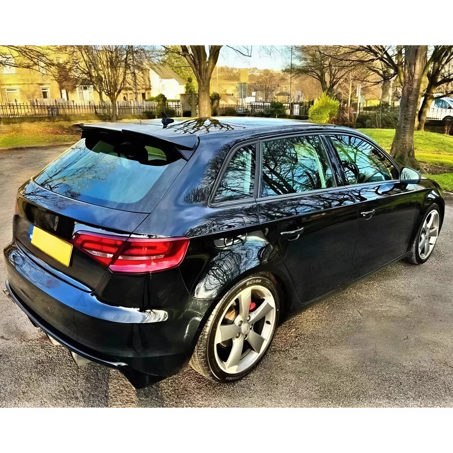 For AUDI A3(8V) 5-Door Hatchback Car Rear Spoiler 2014-2020 Piano Glossy Black ABS Plastic