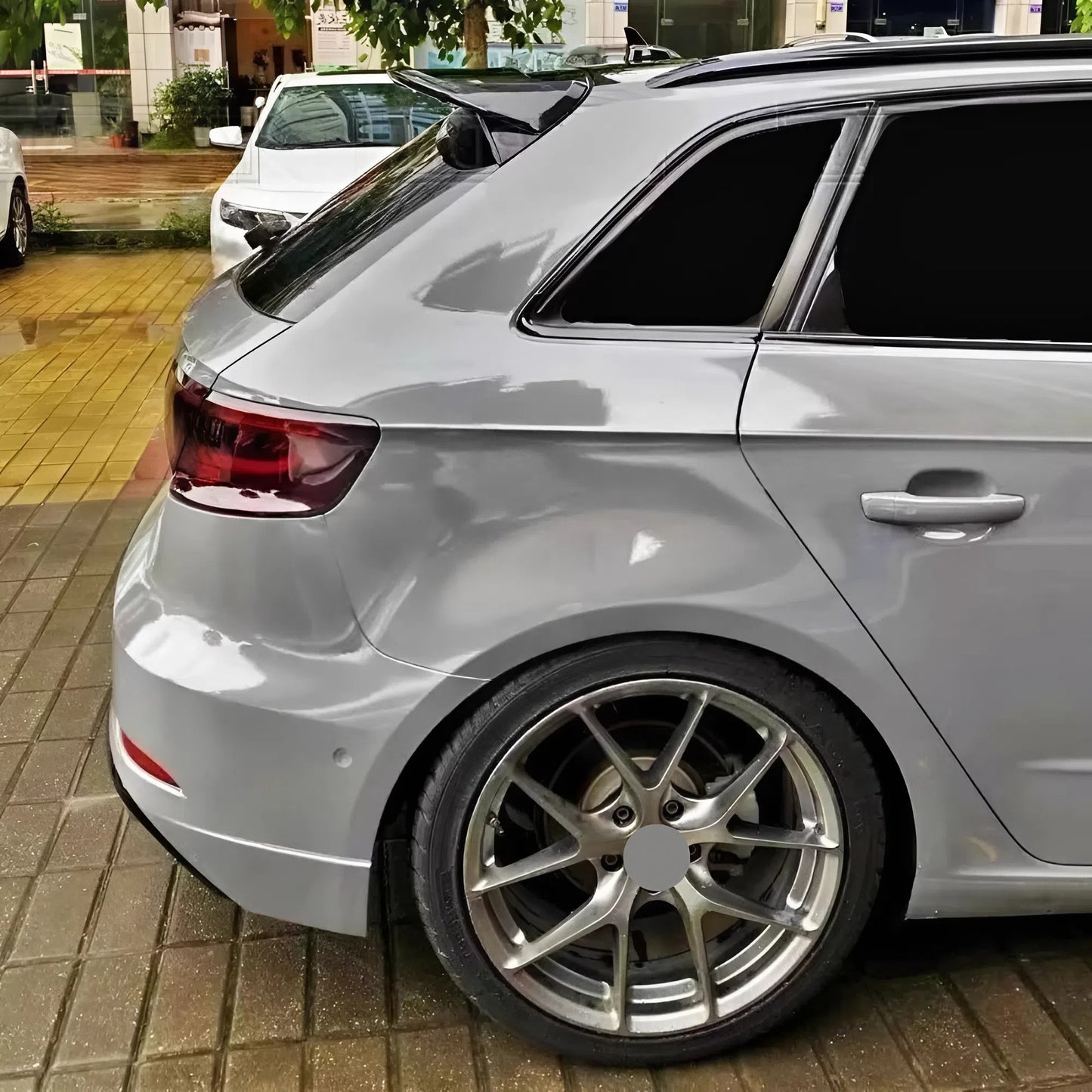 For AUDI A3(8V) 5-Door Hatchback Car Rear Spoiler 2014-2020 Piano Glossy Black ABS Plastic