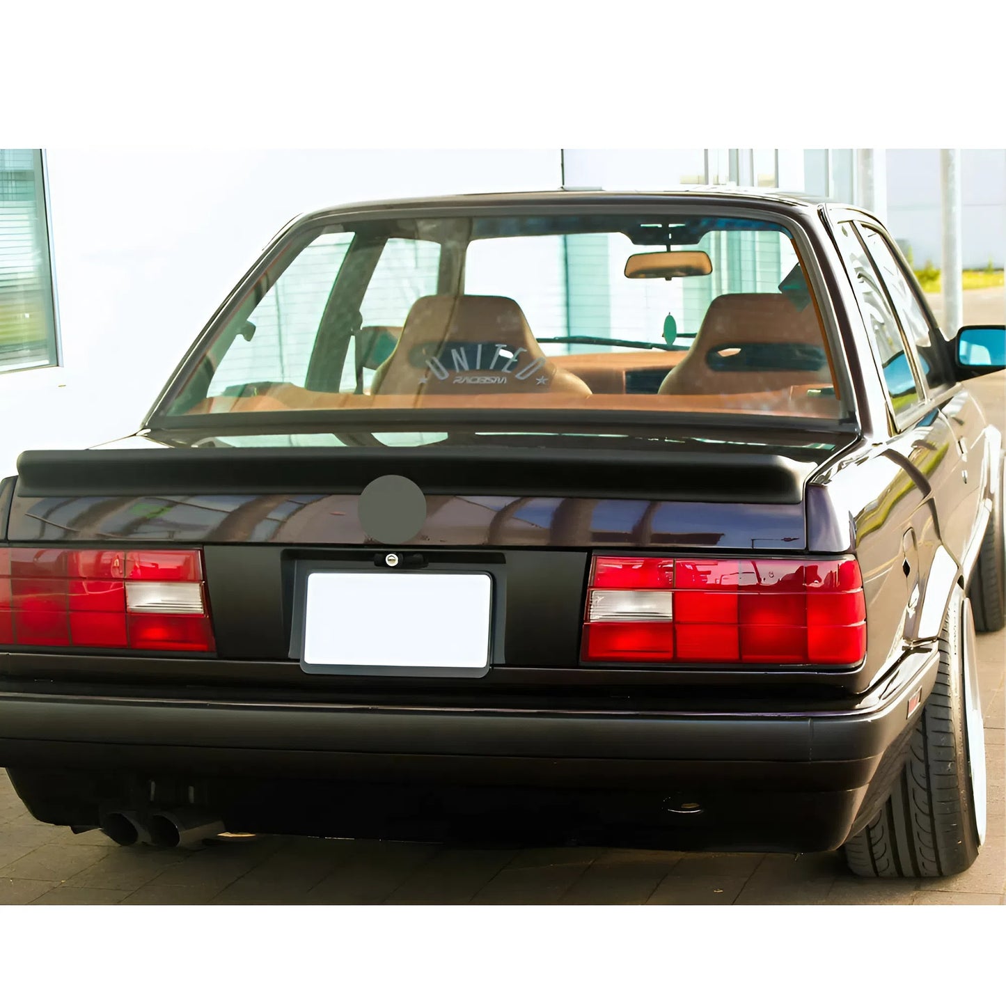 For BMW 3 Series E30 Saloon/Coupe/Cabrio Mtech 1 Style Rear Spoiler 1983-1993 Piano Glossy Black ABS Plastic