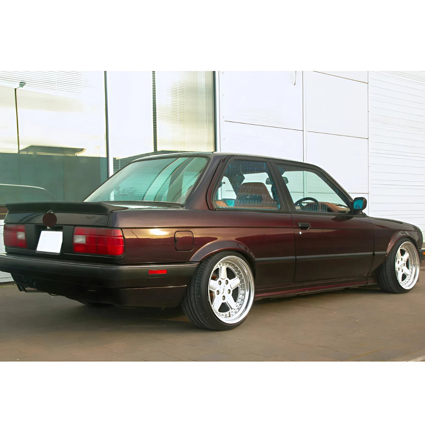 For BMW 3 Series E30 Saloon/Coupe/Cabrio Mtech 1 Style Rear Spoiler 1983-1993 Piano Glossy Black ABS Plastic