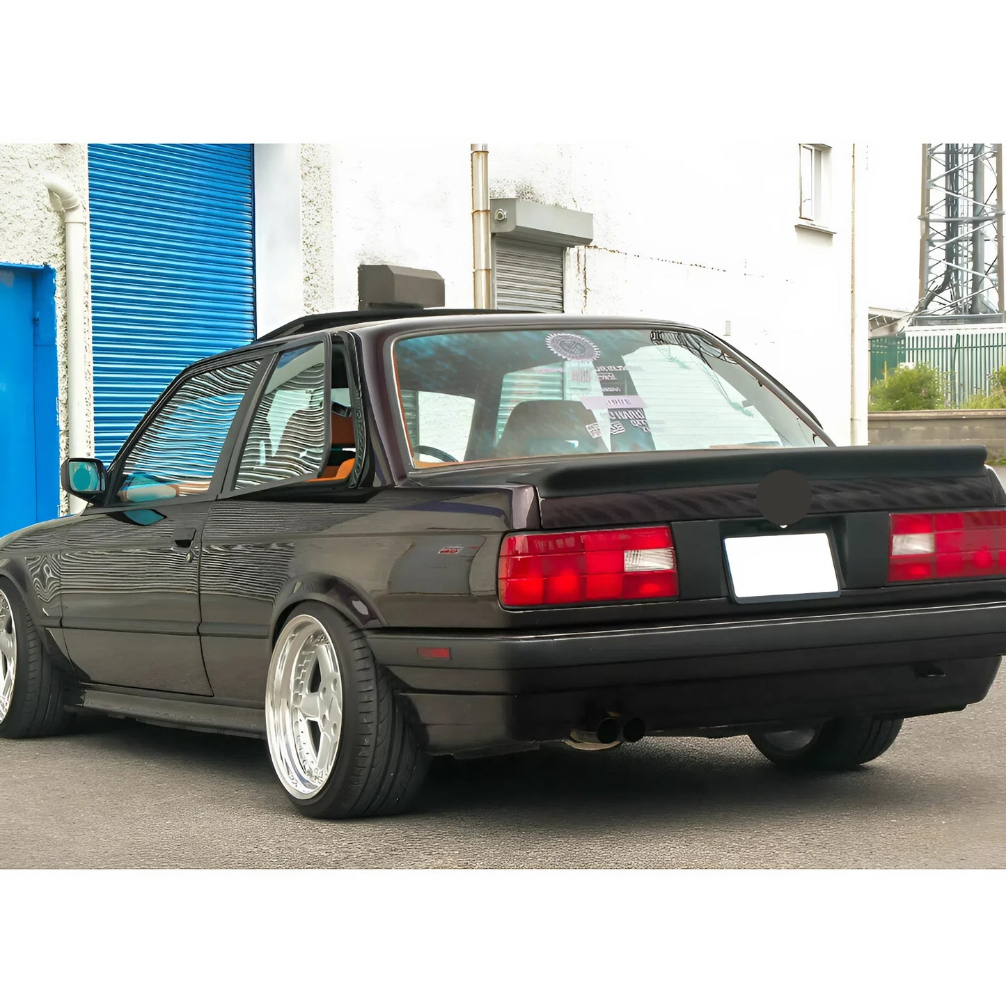 For BMW 3 Series E30 Saloon/Coupe/Cabrio Mtech 1 Style Rear Spoiler 1983-1993 Piano Glossy Black ABS Plastic