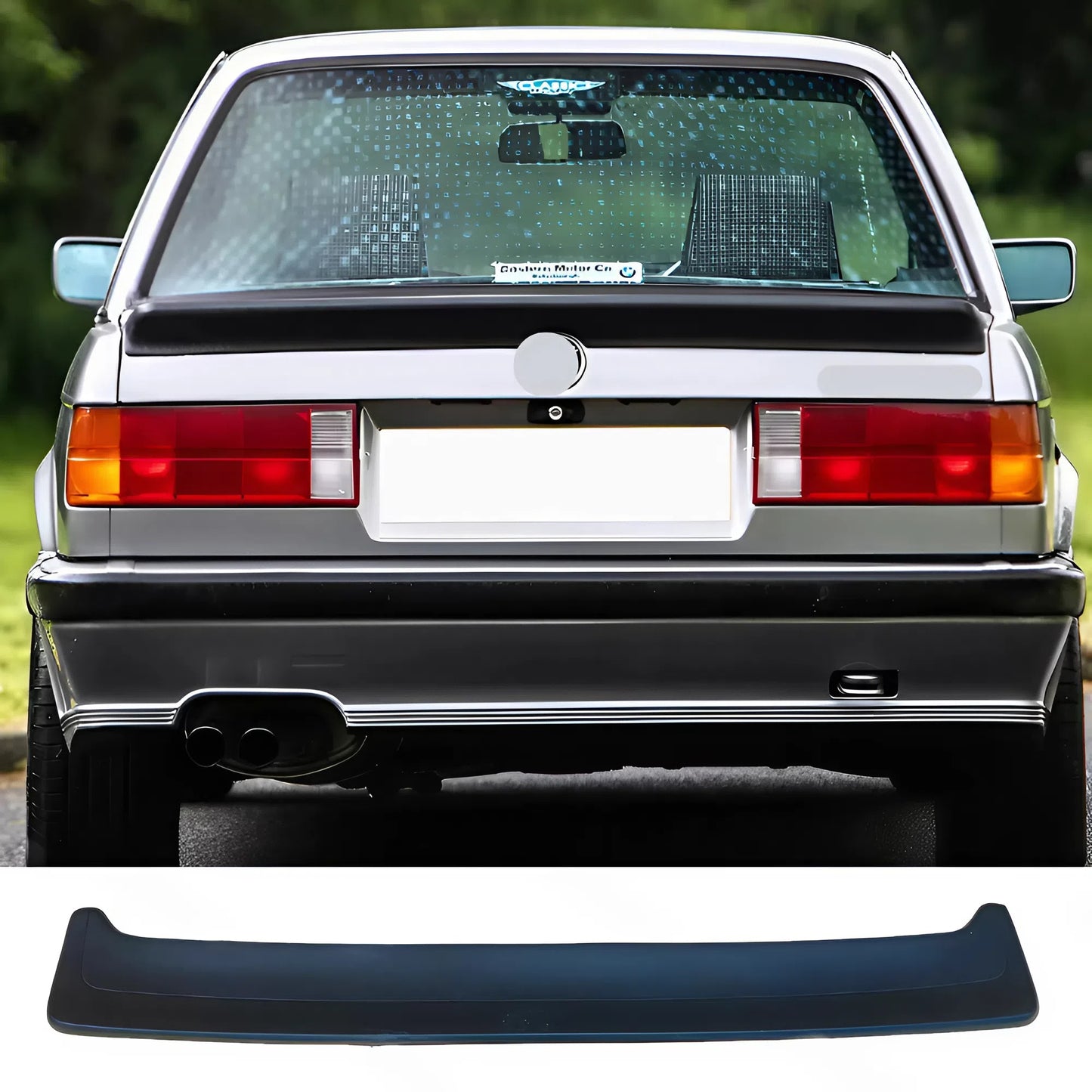 For BMW 3 Series E30 Saloon/Coupe/Cabrio Mtech 1 Style Rear Spoiler 1983-1993 Piano Glossy Black ABS Plastic
