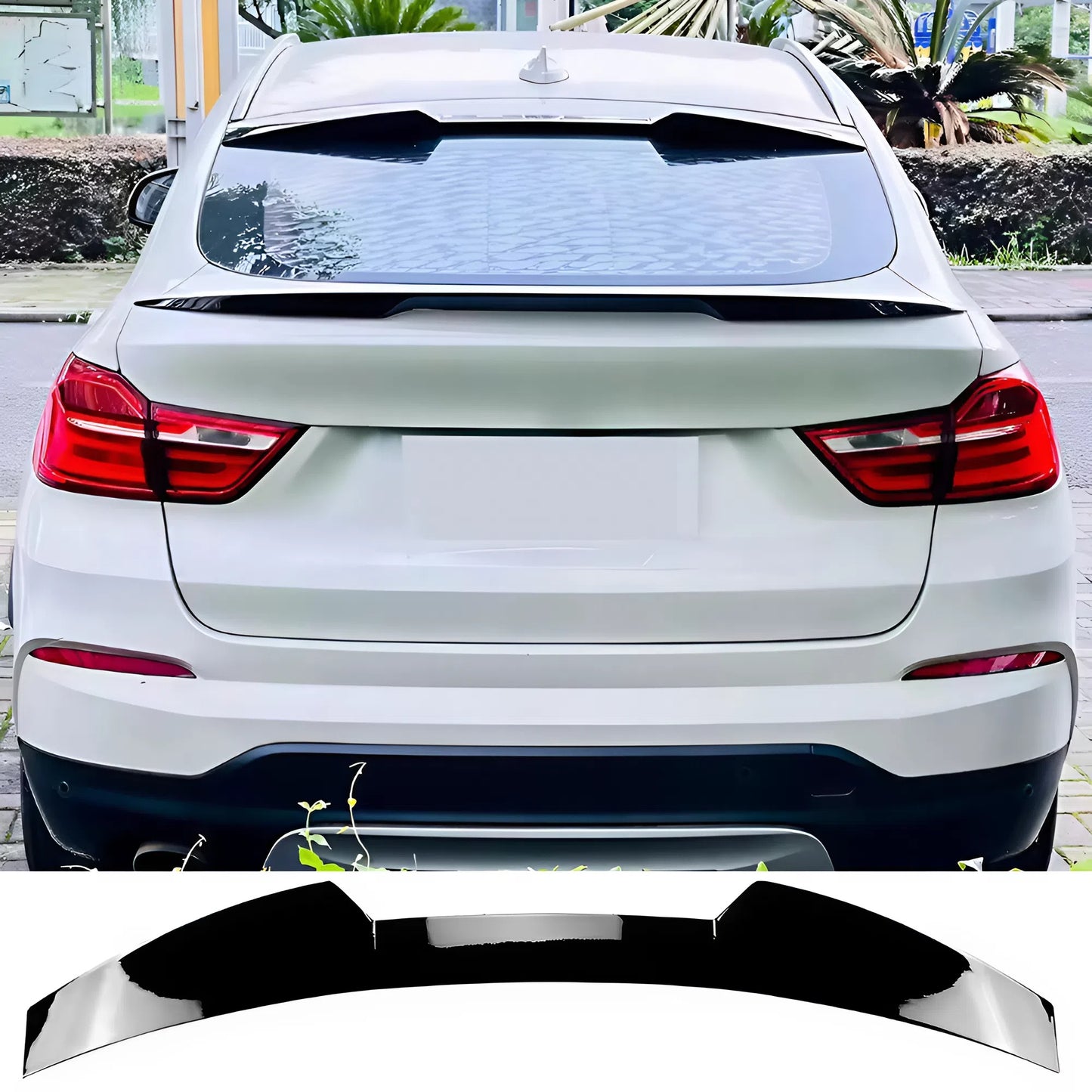 For BMW F26 X4 M Sport Car Roof Spoiler 2014-2018 Piano Glossy Black ABS Plastic