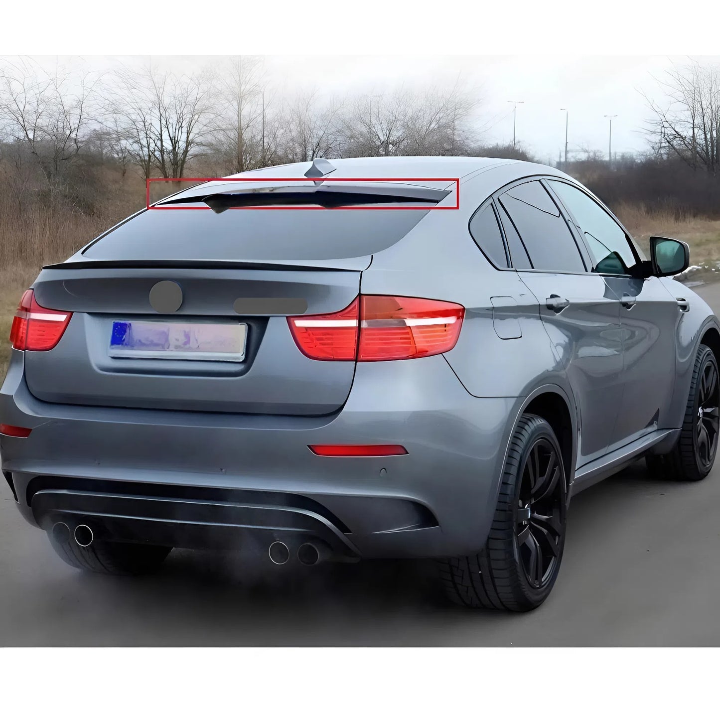 For BMW X6/X6M E71 Roof Spoiler 2008-2015 Piano Glossy Black ABS Plastic